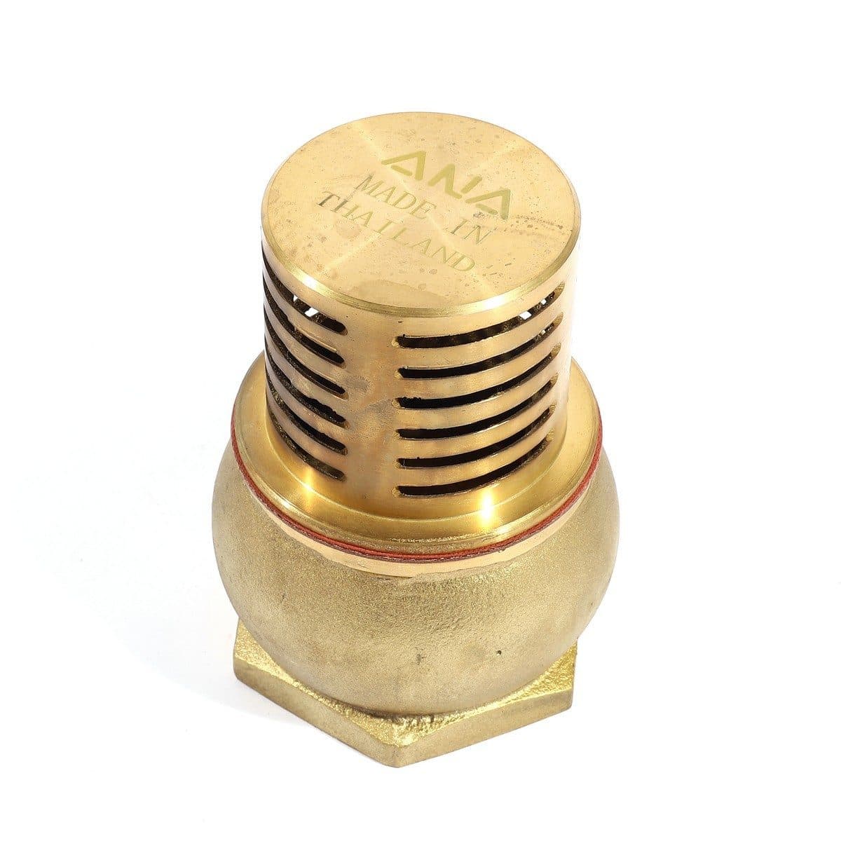 ANA ฟุตวาล์วทองเหลือง 2 1/2 นิ้ว รุ่น 121 ทนแรงดัน 125 PSI ตะแกรงขนาดใหญ่ ทำให้น้ำไหลสะดวก รับประกัน 5 ปี (เอน่า)