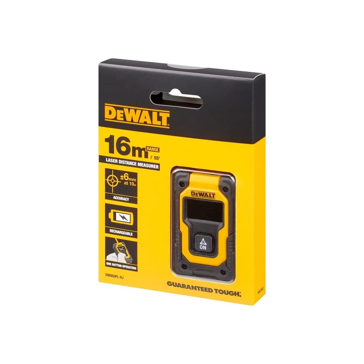 DEWALT เลเซอร์วัดระยะ 16 เมตร รุ่น DW055PL-XJ กำลังไฟฟ้า 3.7 โวลต์ ความแม่นยำ +/- 6 มม. ต่อ 10 เมตร (ดีวอลท์)