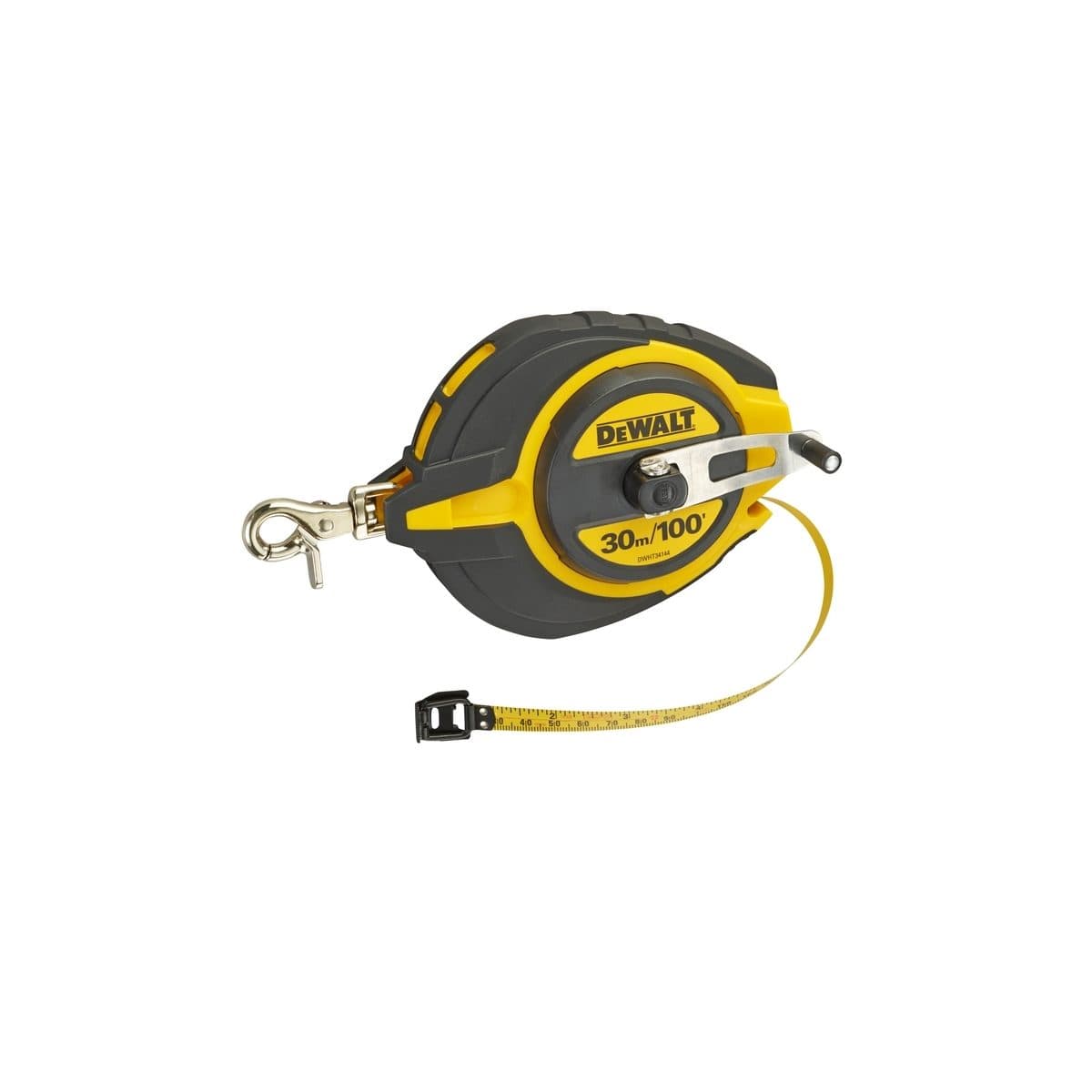 DEWALT เทปวัดสายโลหะ ขนาด 30 เมตร รุ่น DWHT0-34144-30 หุ้มยางทั้งชิ้น ไม่ลื่นหลุดง่าย และทนต่อการกระแทก (ดีวอลท์)