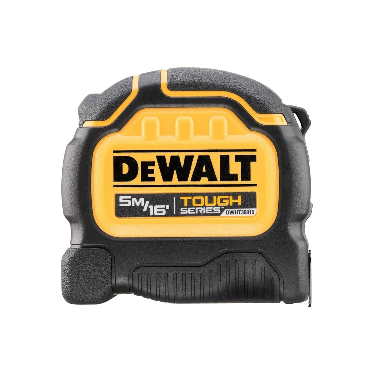 DEWALT ตลับเมตร Tough Tape 5 เมตร รุ่น DWHT36915-30 สายวัดยืดออกได้ 4.9 เมตร โดยไม่หักงอ มีตะขอเกี่ยวแม่เหล็ก (ดีวอลท์)