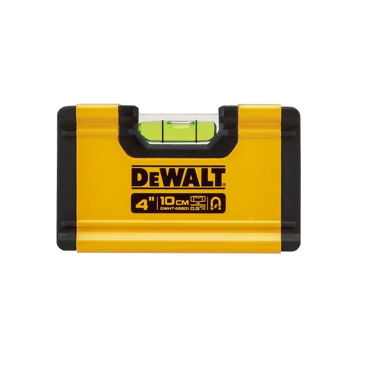 DEWALT ระดับน้ำแบบพกกระเป๋า Box Beam (ใหม่) 4 นิ้ว มีแม่เหล็ก รุ่น DWHT42801 หุ้มด้วย Bi-Material แข็งแรงทนทาน (ดีวอลท์)