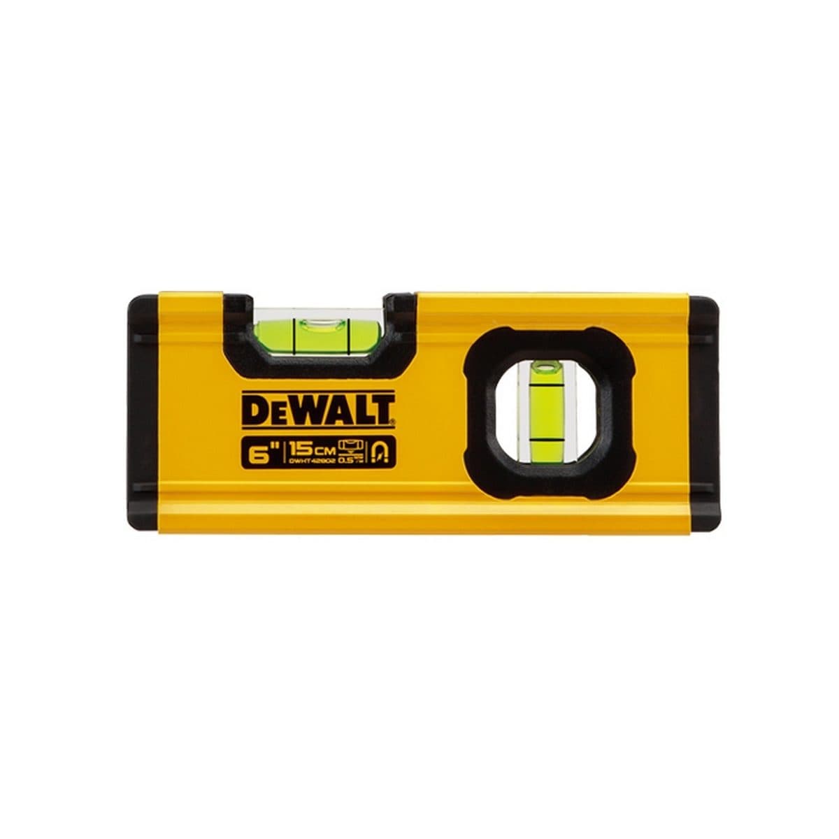 DEWALT ระดับน้ำแบบพกกระเป๋า Box Beam (ใหม่) 6 นิ้ว มีแม่เหล็ก รุ่น DWHT42802 หุ้มด้วย Bi-Material แข็งแรงทนทาน (ดีวอลท์)