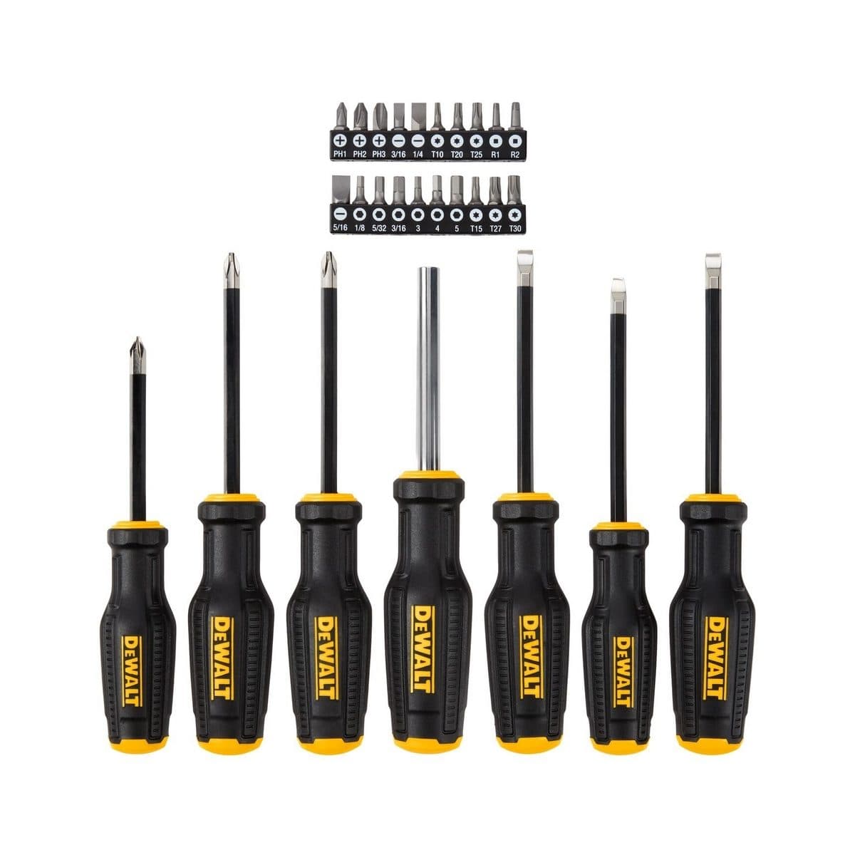 DEWALT ชุดไขควง MAXFIT (27 ชิ้น/ชุด) รุ่น DWHT65104 แกนทำจากโลหะ S2 เพิ่มความทนทานและไม่โค้งงอ (ดีวอลท์)
