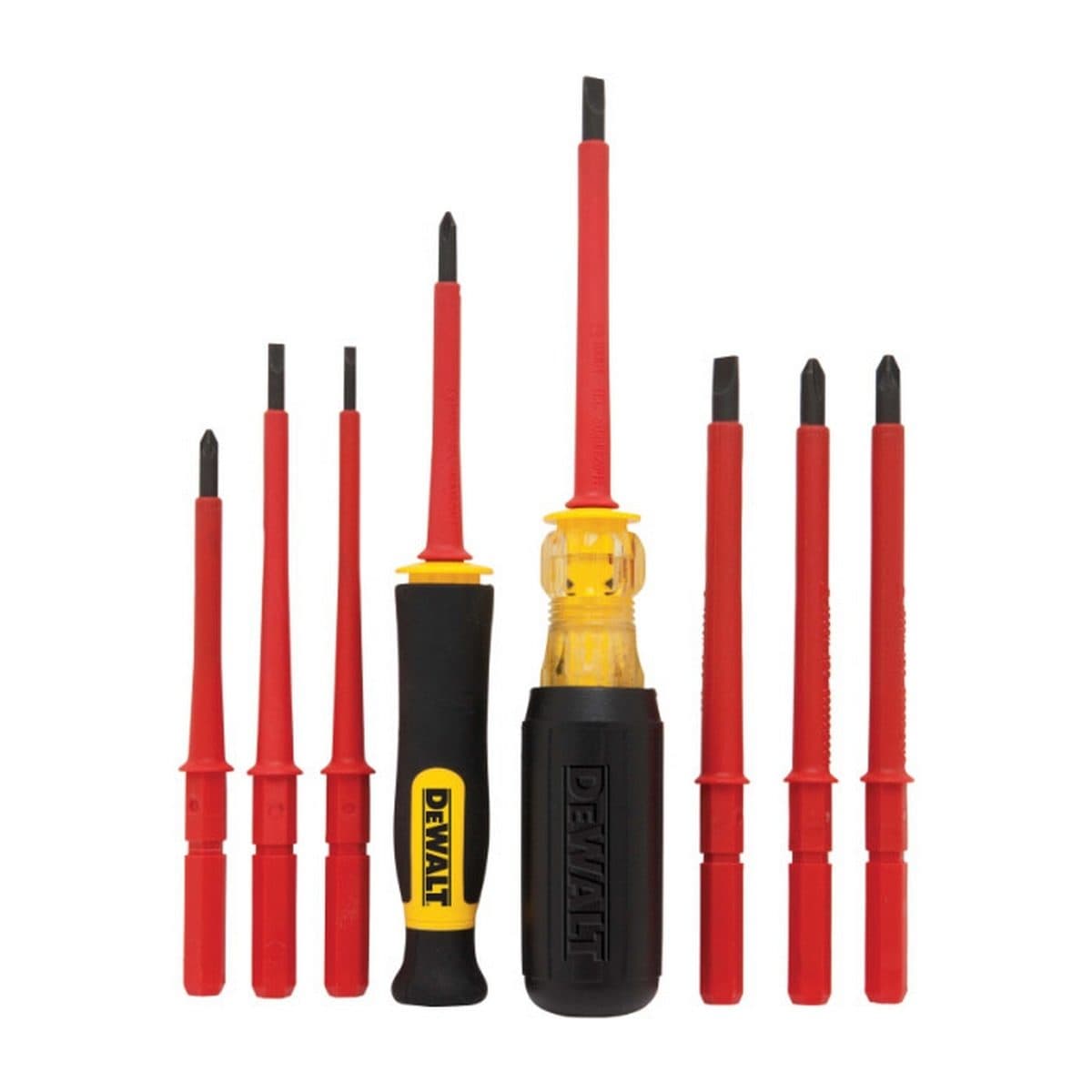 DEWALT ชุดไขควงหุ้มฉนวนด้ามจับไวนิล 8 ชิ้น รุ่น DWHT66417 ไขควงหุ้มฉนวนที่ผ่านการรับรอง 1000 VDE (ดีวอลท์)