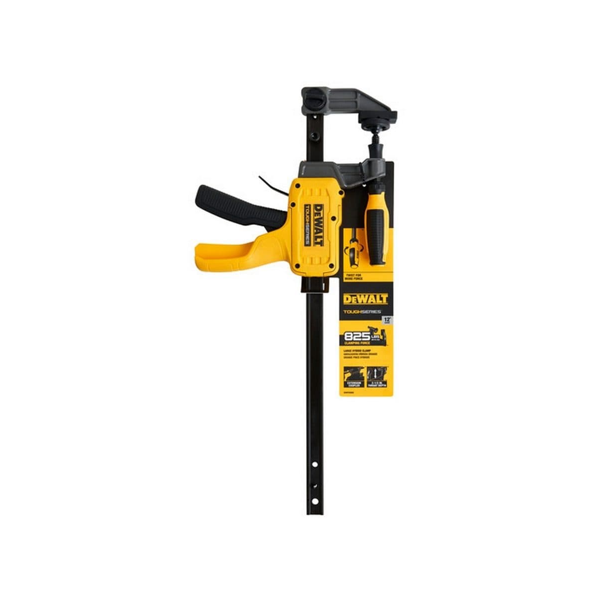 DEWALT แคลมป์ ไฮบริด ขนาด 12 นิ้ว รุ่น DWHT83600 ขากรรไกรและฝักเป็นร่องรูปตัว V สำหรับยึดท่ออย่างแน่นหนา (ดีวอลท์)