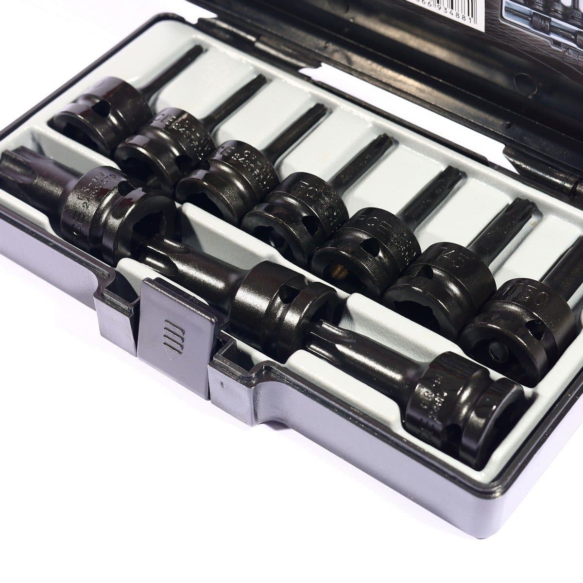 FORCE ชุดลูกบล็อกเดือยโผล่ 1/2 นิ้ว หับจีบ Torx สีดำ ขนาด T20-T70 ยาว 60 มม. 10 ตัวชุด (ฟอร์ซ)