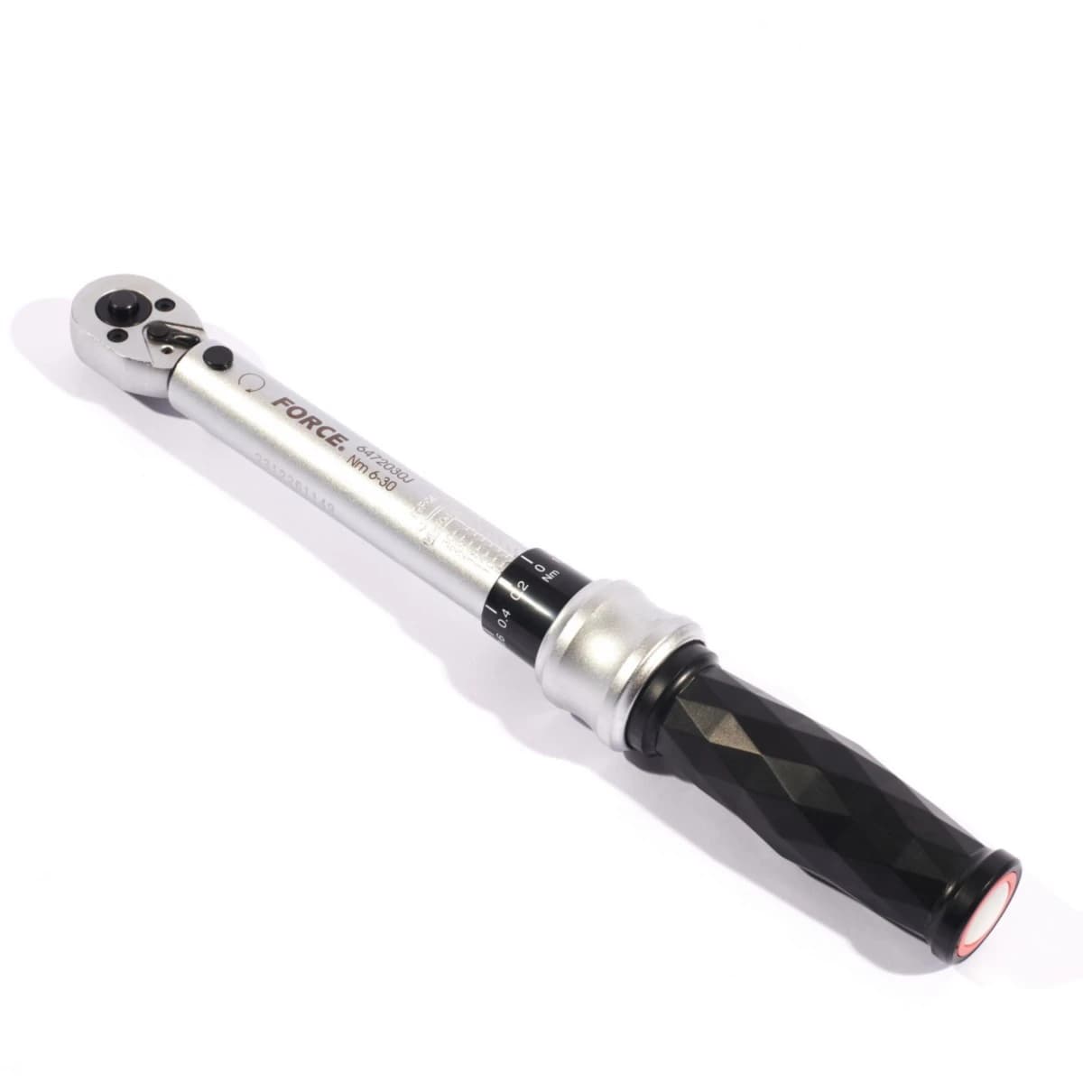FORCE ประแจปอนด์ชนิดมีเสียง ขนาด 1/4 นิ้ว ยาว 1010 มม. รุ่น 6472030J แรงบิด 6-30 นิวตันเมตร ด้ามดำ มีใบรับรองการตั้งค่ามาในชุด (ฟอร์ซ)