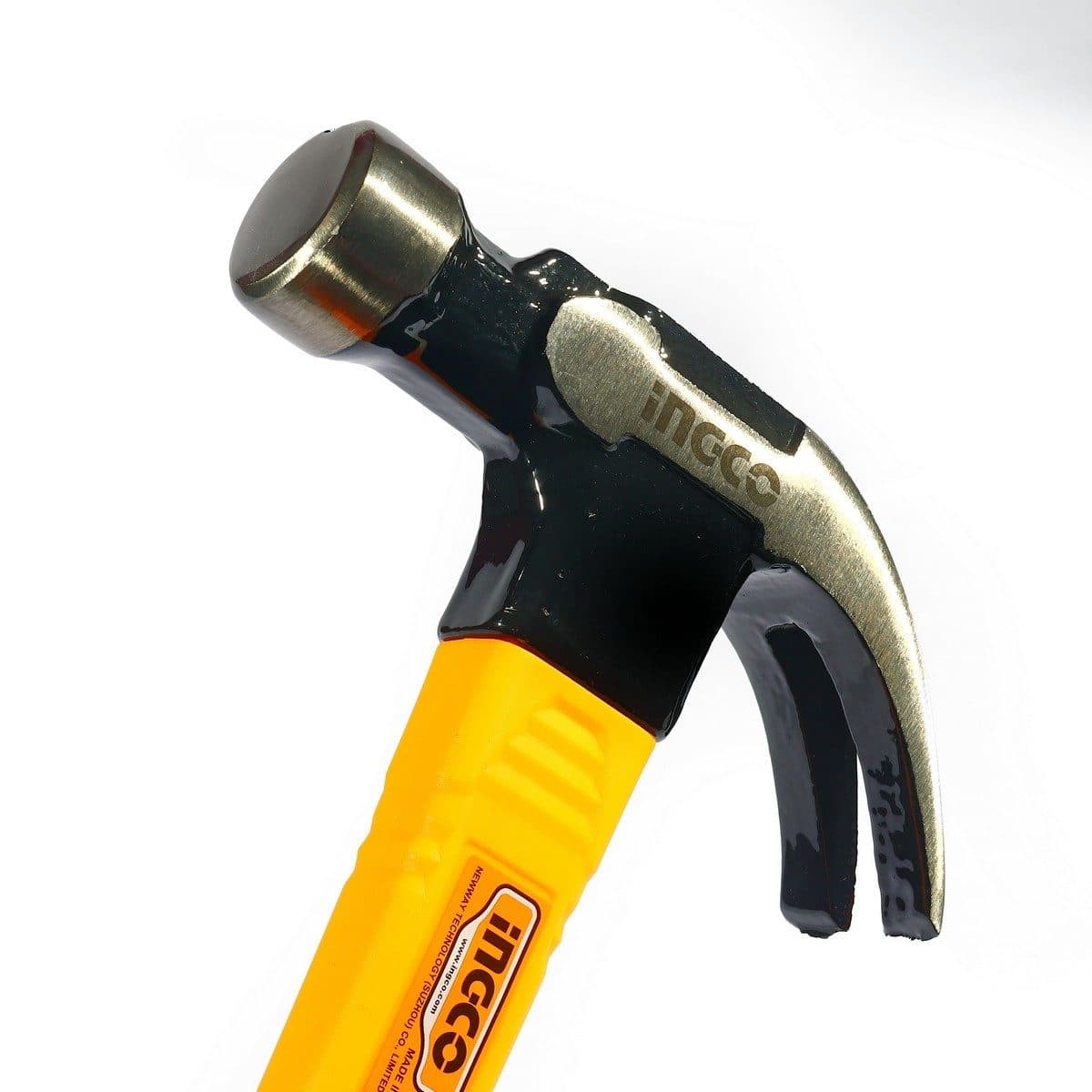 INGCO ค้อนหงอนด้ามไฟเบอร์ 16 ออนซ์ (450 กรัม) รุ่น HCH81016 ค้อนหัวแม่เหล็ก สำหรับดูดตะปู ผลิตจาก Carbon Steel (อิงโก้)