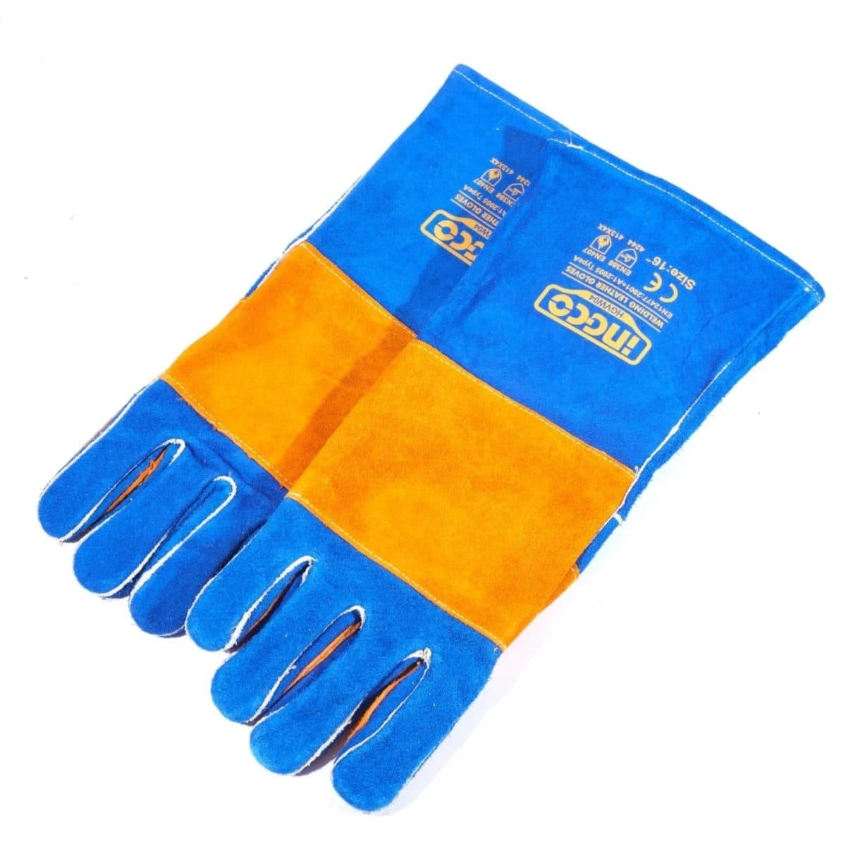 INGCO ถุงมือหนัง สำหรับงานเชื่อม รุ่น HGVW04 ขนาดความยาว 16 นิ้ว สามารถทนอุณหภูมิความร้อนได้ถึง 350 องศา (อิงโก้)