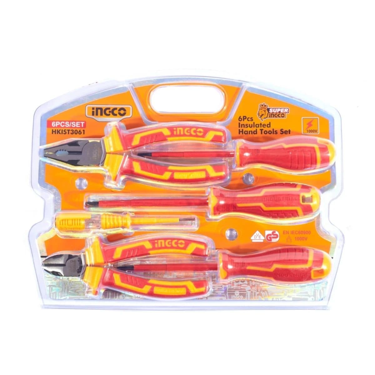 INGCO ชุดเครื่องมือ VDE หุ้มฉนวนกันไฟฟ้า 6 ชิ้น รุ่น HKIST3061 (อิงโก้)