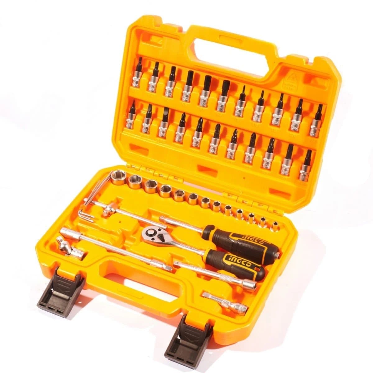 INGCO ชุดลูกบ๊อกซ์ 1/4 นิ้ว จำนวน 46 ชิ้น รุ่น HKTS14462 วัสดุเหล็กคุณภาพสูง ชุบโครเมี่ยม บรรจุกล่องพลาสติก BMC (อิงโก้)