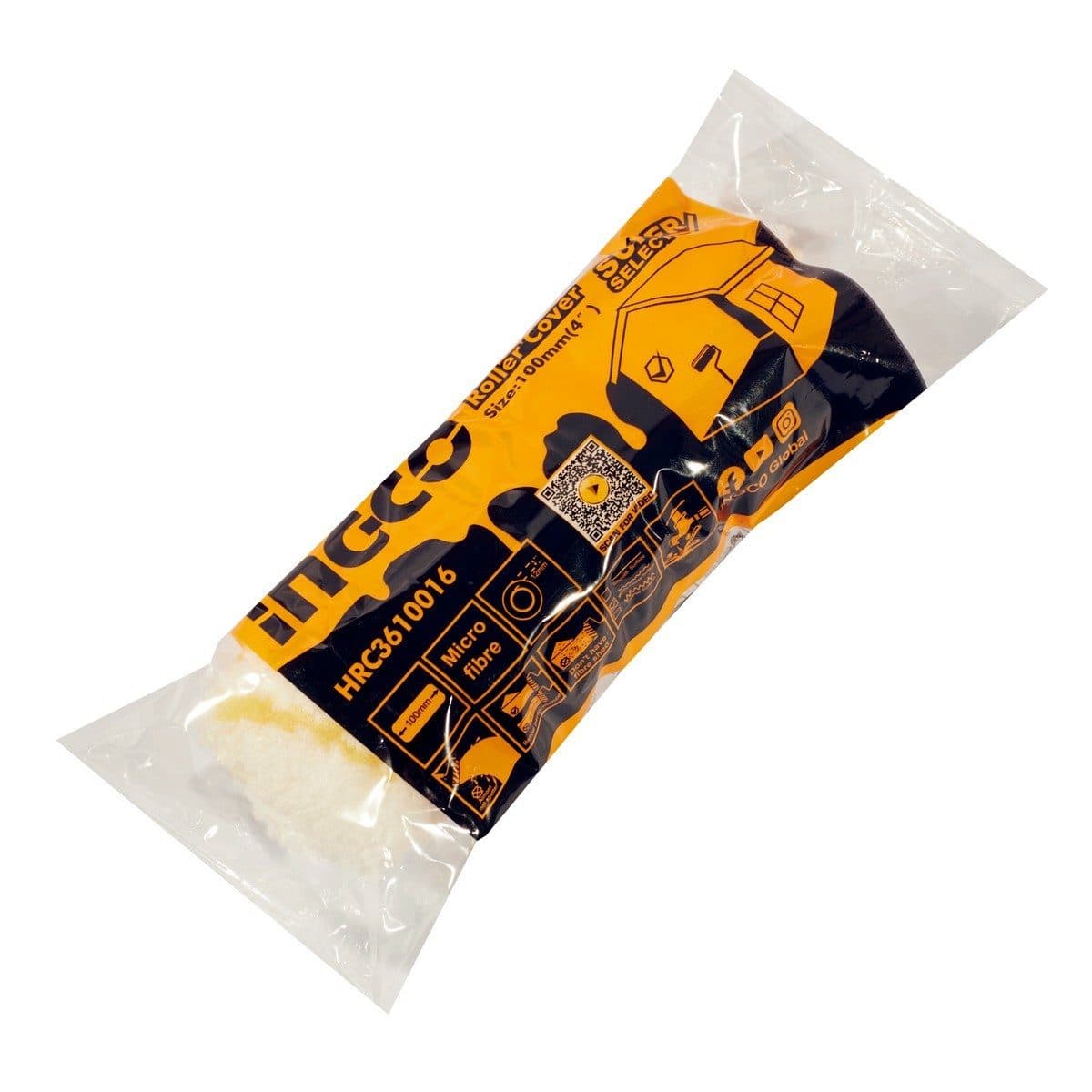 INGCO อะไหล่ ลูกกลิ้งทาสี 4 นิ้ว (250 ชิ้น/กล่อง) รุ่น HRC3610016 วัสดุขนไมโครไฟเบอร์ สำหรับใช้งานภายใน ใช้กับโครงลูกกลิ้ง รุ่น HCBB28042, H