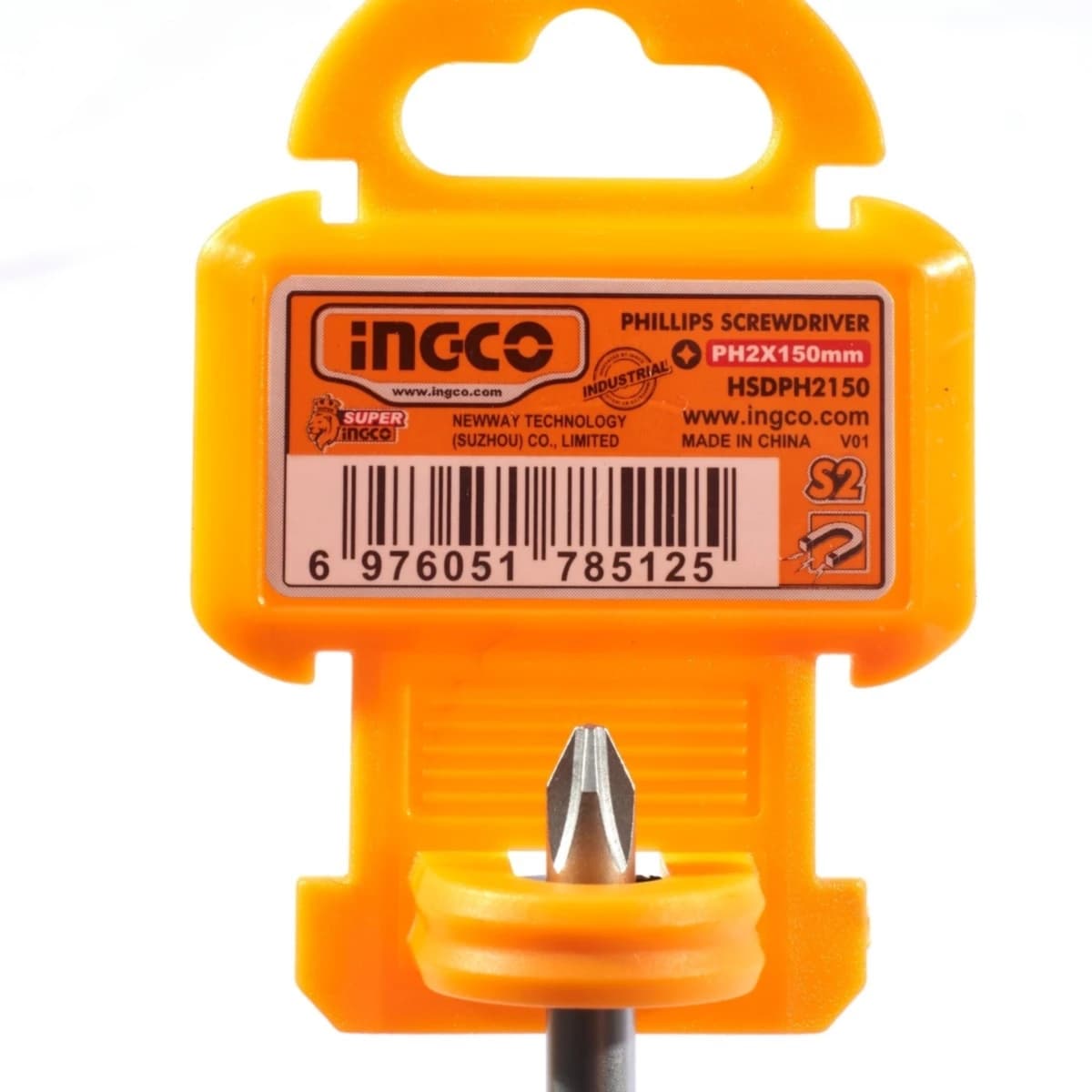 INGCO ไขควงปากแฉก PH2X150 รุ่น HSDPH2150 ขนาดก้าน 6.0 มม. ความยาว 150 มม. ก้านกลม มีแม่เหล็ก ผลิตจากเหล็ก S2 (อิงโก้)