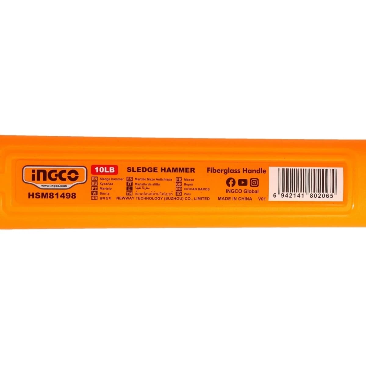 INGCO ค้อนปอนด์ 10 ปอนด์ รุ่น HSM81498 ผลิตจาก Carbon Steel ทำให้เหล็กมีความแน่น แข็งแรง ทนความร้อน (อิงโก้)