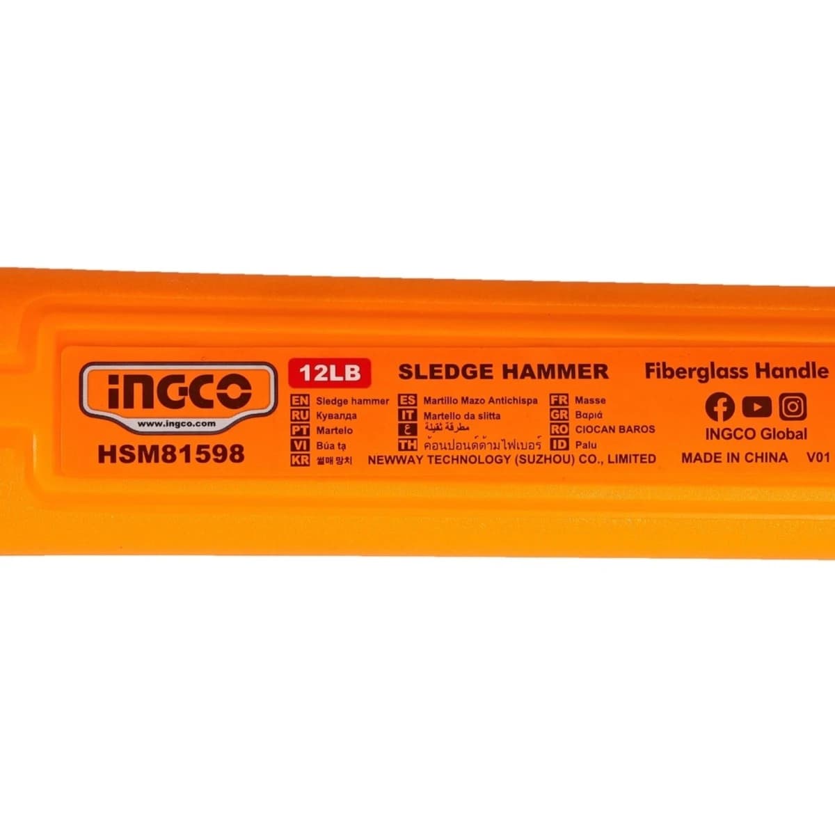 INGCO ค้อนปอนด์ 12 ปอนด์ ด้ามยาว รุ่น HSM81598 ผลิตจากวัสดุ Carbon Steel (อิงโก้)