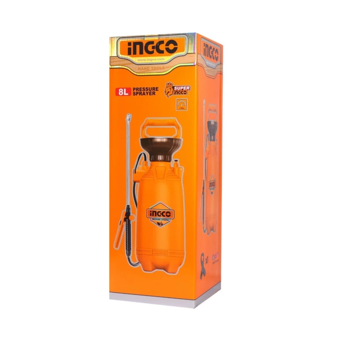 INGCO ถังพ่นยา ขนาด 8 ลิตร Model HSPP30802 สายยาว 1.2 เมตร มีวาล์วปล่อยแรงดัน พร้อมสายสะพายสำหรับพกพา (อิงโก้)
