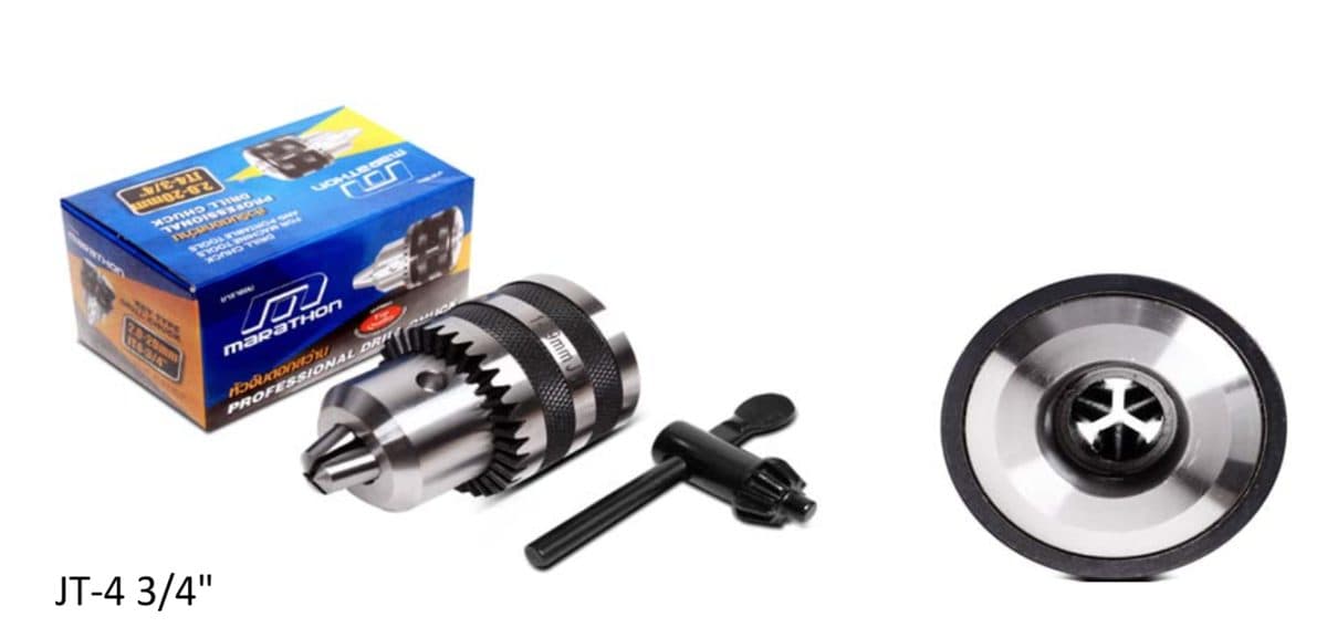 MARATHON หัวจับดอกสว่าน (รูเตเปอร์) 2-20 มม. (3/4 นิ้ว) รุ่น JT-4 ใช้งานง่าย สามารถใช้ได้กับสว่านไฟฟ้าทั่วไป ในชุดประกอบด้วยหัวสว่านรูเตเปอร