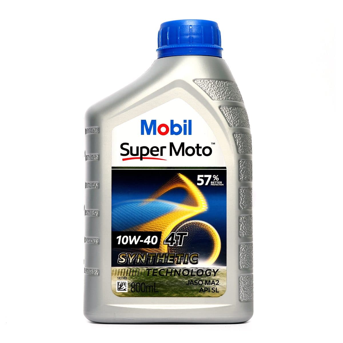 น้ำมันหล่อลื่นเครื่องยนต์เบนซินสำหรับรถมอเตอร์ไซค์กึ่งสังเคราะห์ โมบิล (MOBIL) รุ่น ซูเปอร์ โมโต 10W-40 ความหนืด SAE 10W-40 ขนาดบรรจุ 0.8 ลิ