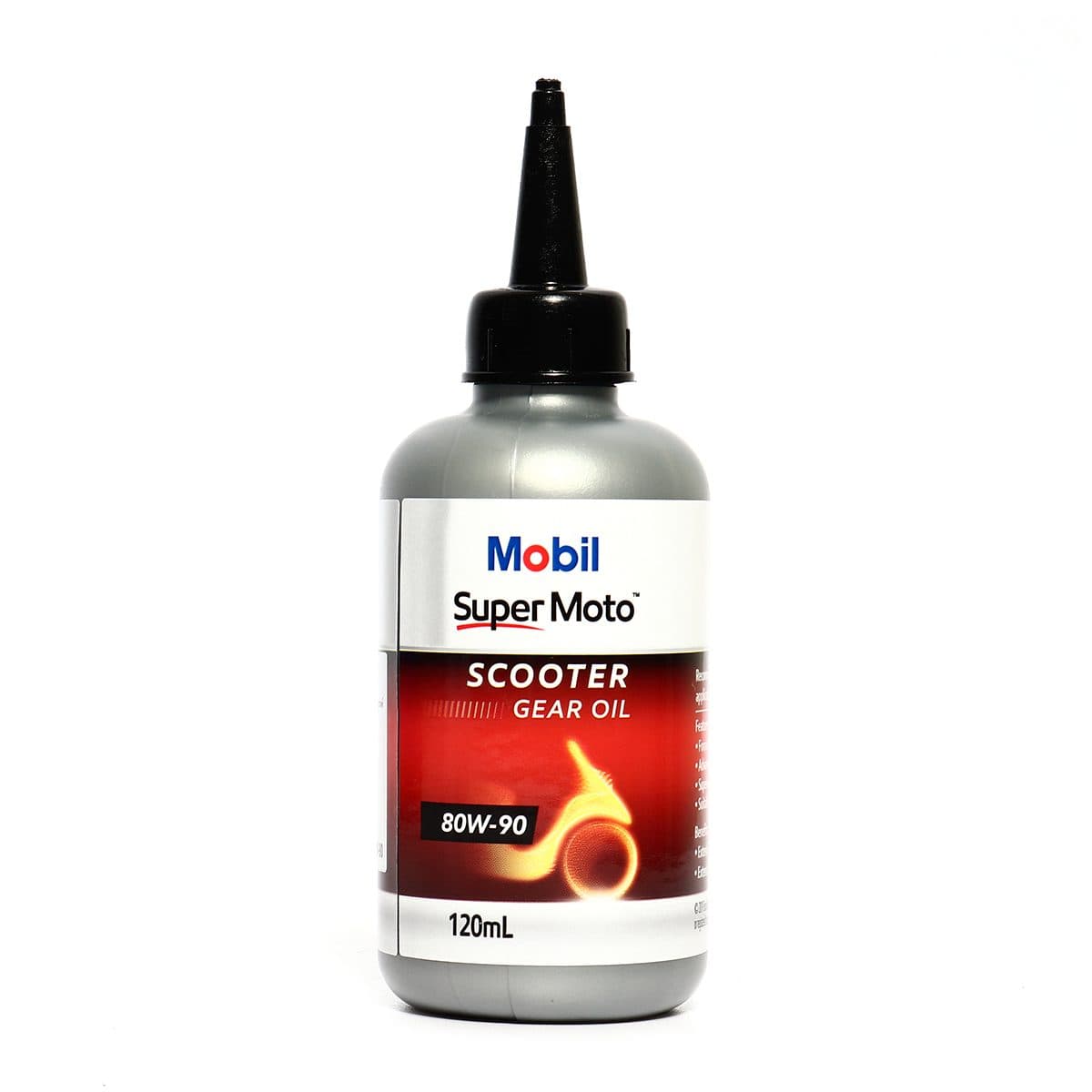 น้ำมันเฟืองท้ายเครื่องยนต์เบนซินสำหรับรถมอเตอร์ไซค์เกียร์ออโตเมติก โมบิล (MOBIL) รุ่น ซูเปอร์ โมโต สกูตเตอร์ 80W-90 ความหนืด SAE 80W-90 ขนาด