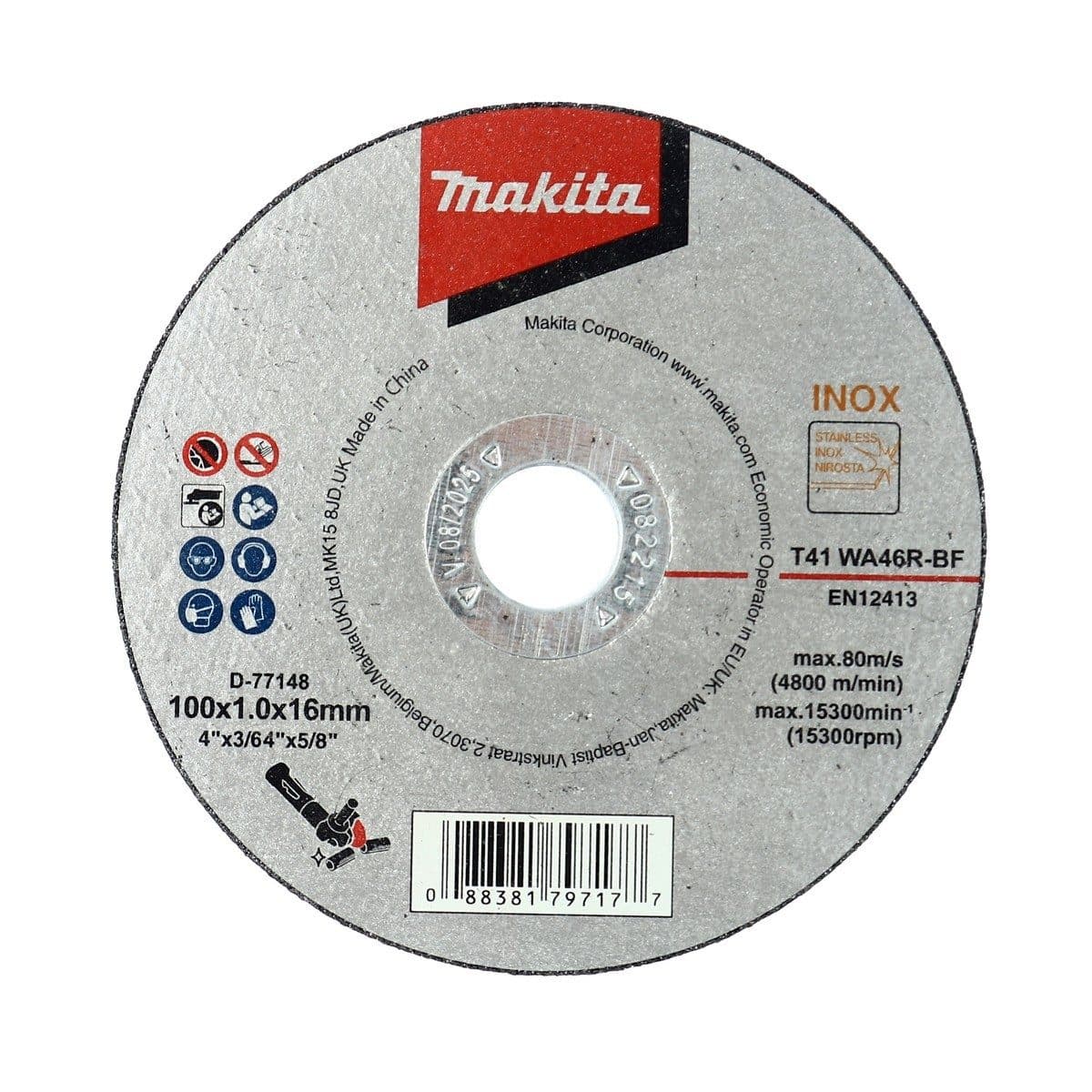 D-77148 แผ่นตัด 4"X1MM WA46R-BF INOX