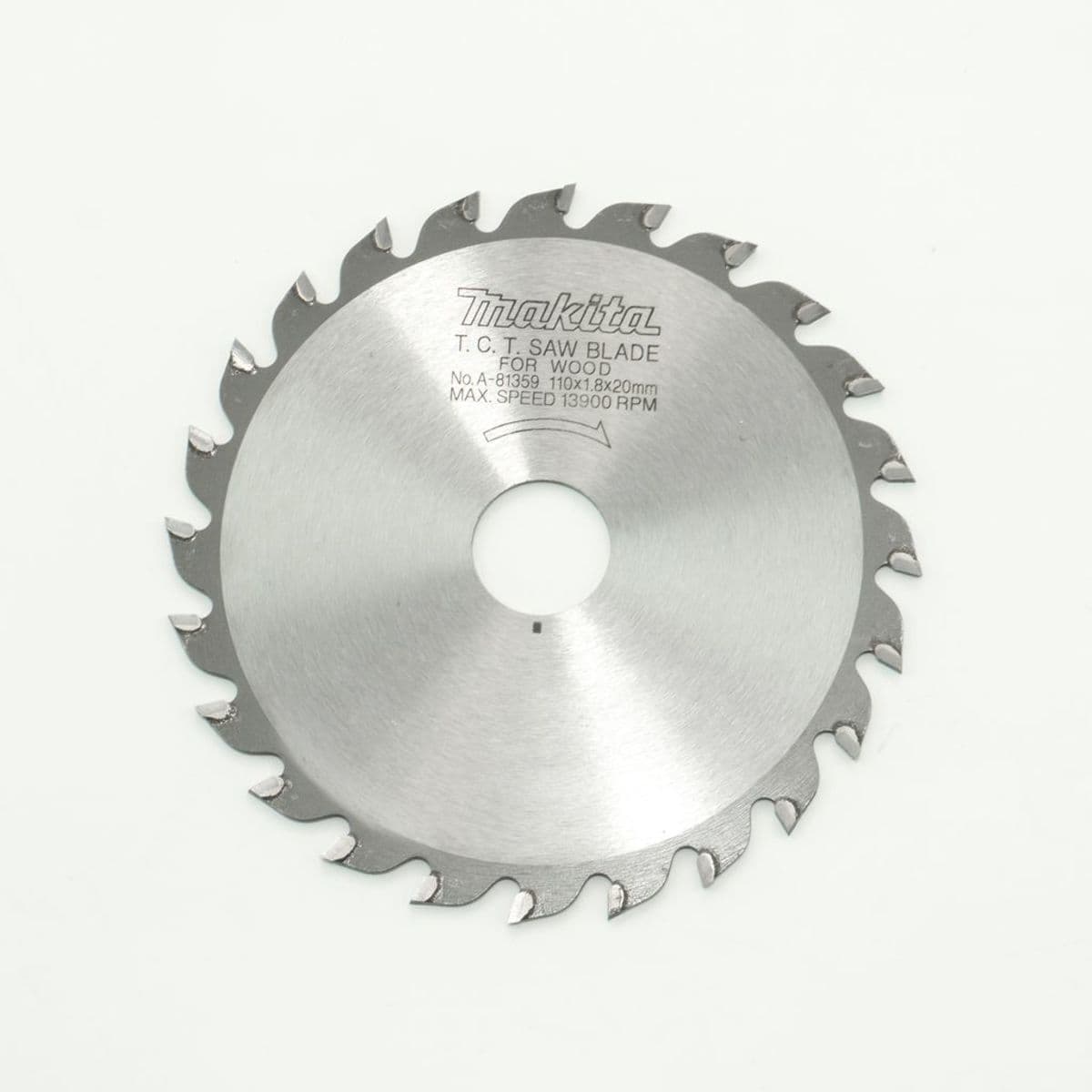 MAKITA ใบเลื่อยวงเดือนคาร์ไบด์สำหรับตัดไม้ 4 นิ้ว 24 ฟัน รุ่น A-81359 เส้นผ่านศูนย์กลาง 110 มม. หนา 1.8 มม. (มากีต้า)