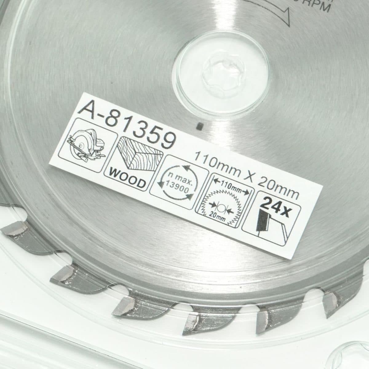 MAKITA ใบเลื่อยวงเดือนคาร์ไบด์สำหรับตัดไม้ 4 นิ้ว 24 ฟัน รุ่น A-81359 เส้นผ่านศูนย์กลาง 110 มม. หนา 1.8 มม. (มากีต้า)