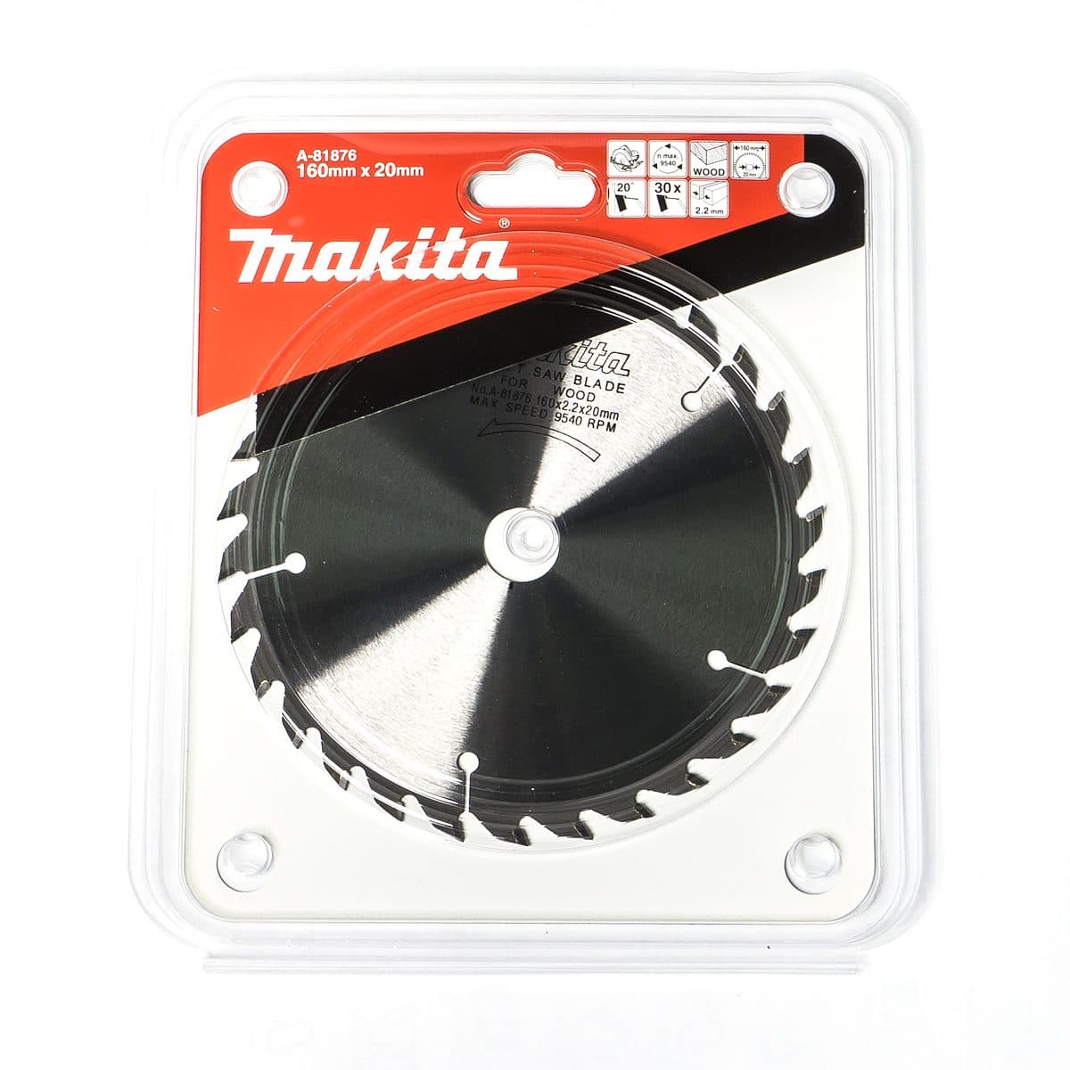 MAKITA ใบเลื่อยวงเดือนคาร์ไบด์สำหรับตัดไม้ 6 นิ้ว 30 ฟัน รุ่น A-81876 เส้นผ่านศูนย์กลาง 160 มม. หนา 2.2 มม. (มากีต้า)