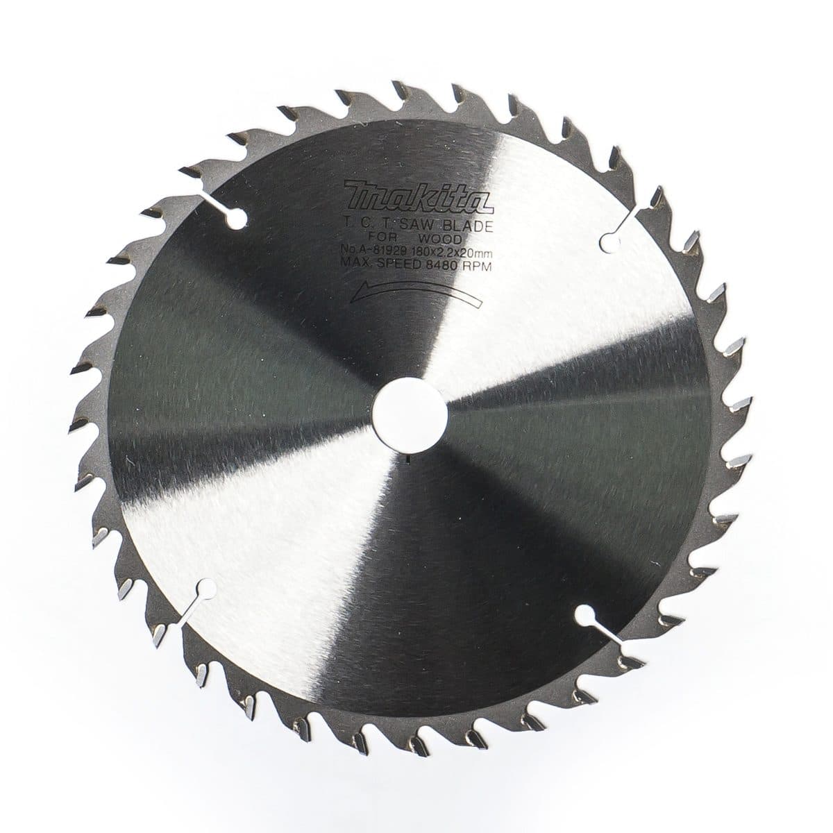 MAKITA ใบเลื่อยวงเดือนคาร์ไบด์สำหรับตัดไม้ 7 นิ้ว 36 ฟัน รุ่น A-81929 เส้นผ่านศูนย์กลาง 180 มม. หนา 2.2 มม. (มากีต้า)