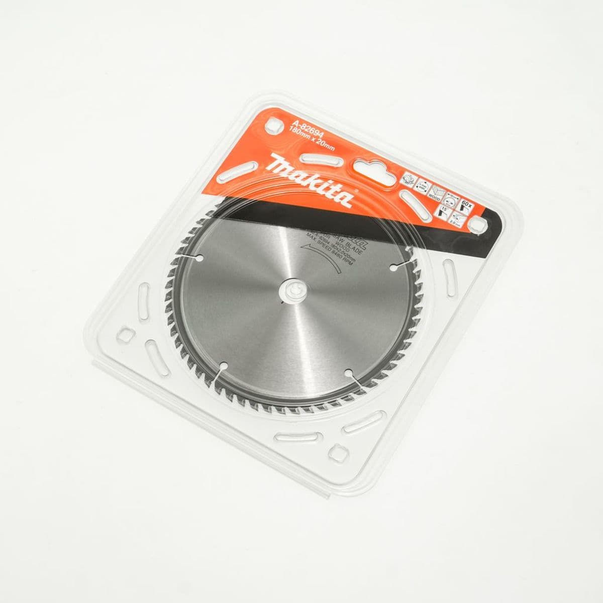 MAKITA ใบเลื่อยวงเดือนคาร์ไบด์สำหรับตัดไม้ 7 นิ้ว 60 ฟัน รุ่น A-82694 เส้นผ่านศูนย์กลาง 180 มม. หนา 2.0 มม. (มากีต้า)