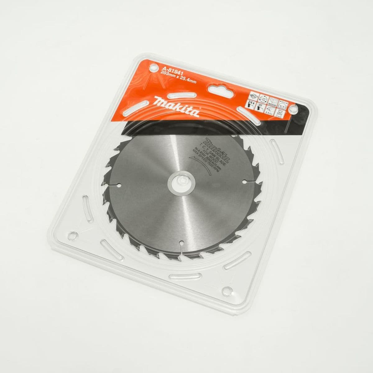 MAKITA ใบเลื่อยวงเดือนคาร์ไบด์สำหรับตัดไม้ 8 นิ้ว 24 ฟัน รุ่น A-81941 เส้นผ่านศูนย์กลาง 203 มม. หนา 2.4 มม. (มากีต้า)