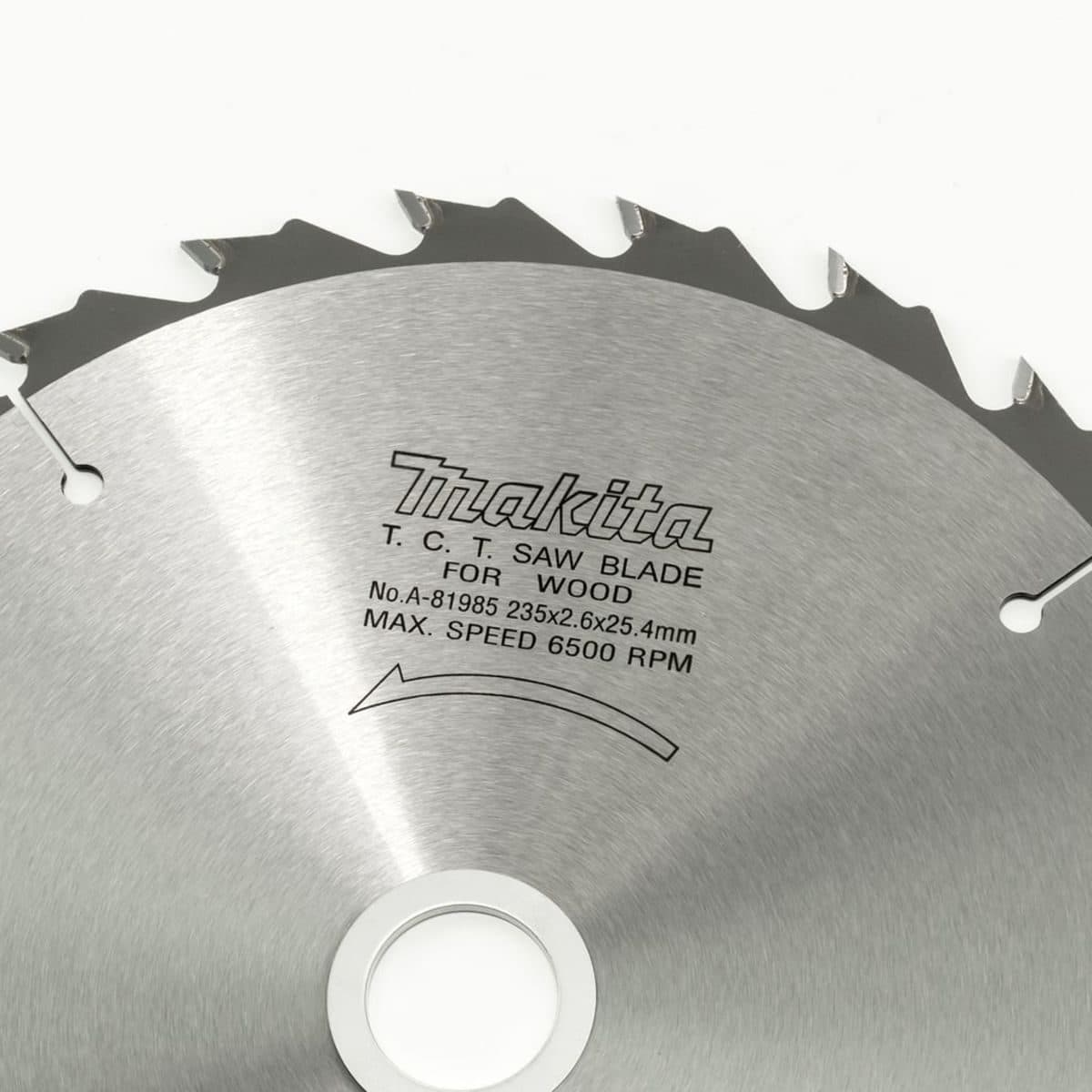 MAKITA ใบเลื่อยวงเดือนคาร์ไบด์สำหรับตัดไม้ 9 นิ้ว 24 ฟัน รุ่น A-81985 เส้นผ่านศูนย์กลาง 235 มม. หนา 2.6 มม. (มากีต้า)