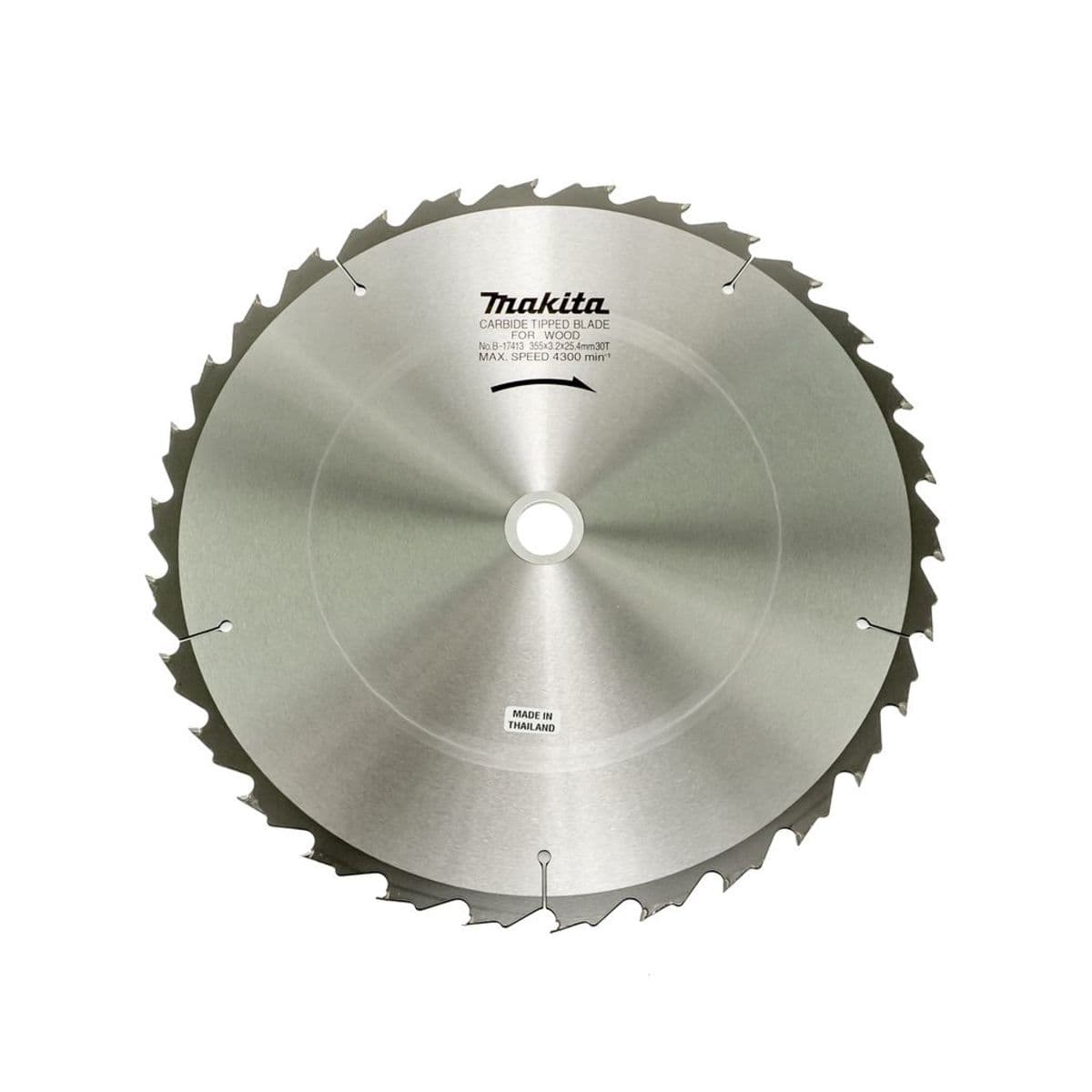 MAKITA ใบเลื่อยวงเดือนคาร์ไบด์สำหรับตัดไม้ 14 นิ้ว 30 ฟัน  รุ่น B-17413 เส้นผ่านศูนย์กลาง 355 มม. หนา 3.2 มม. (มากีต้า)