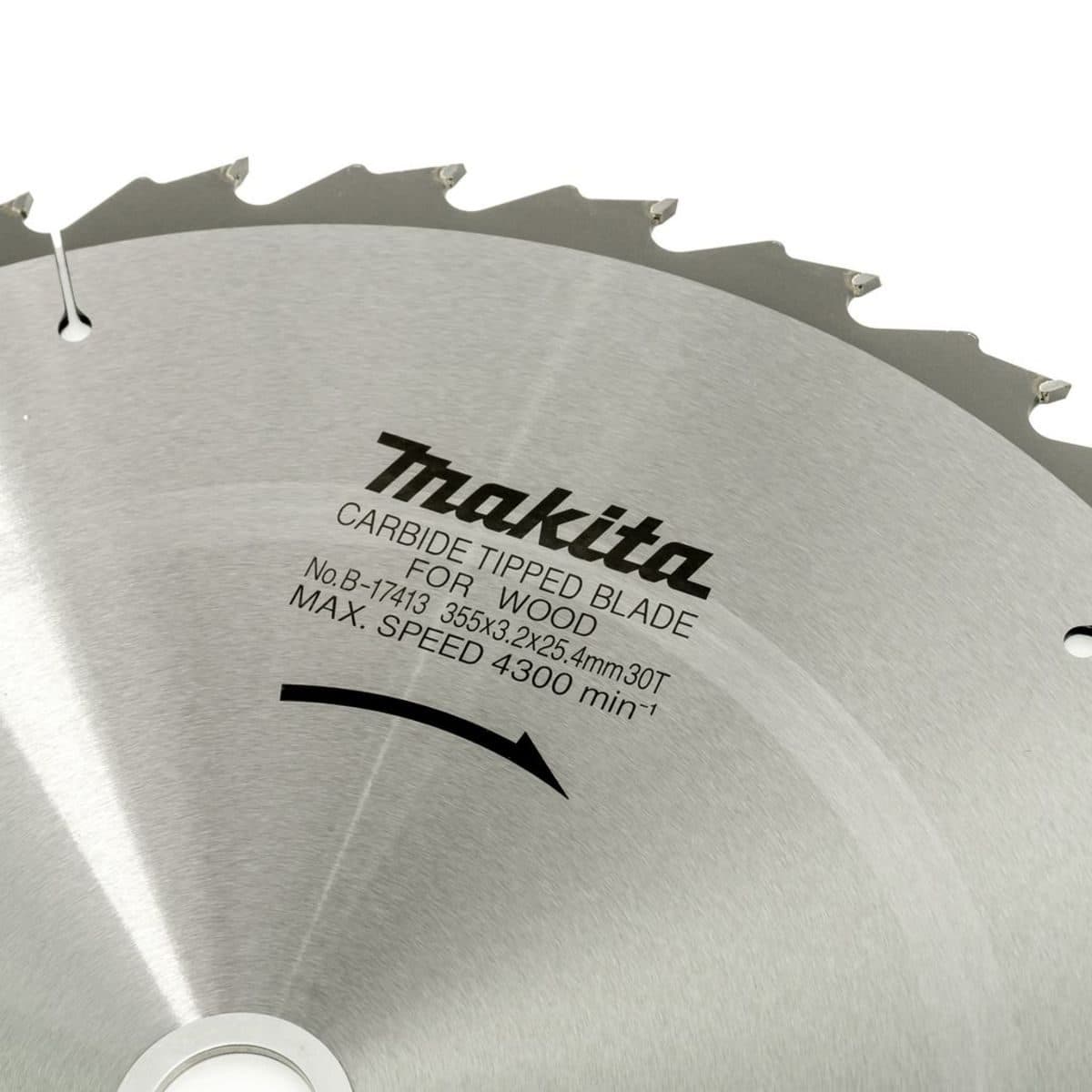MAKITA ใบเลื่อยวงเดือนคาร์ไบด์สำหรับตัดไม้ 14 นิ้ว 30 ฟัน  รุ่น B-17413 เส้นผ่านศูนย์กลาง 355 มม. หนา 3.2 มม. (มากีต้า)