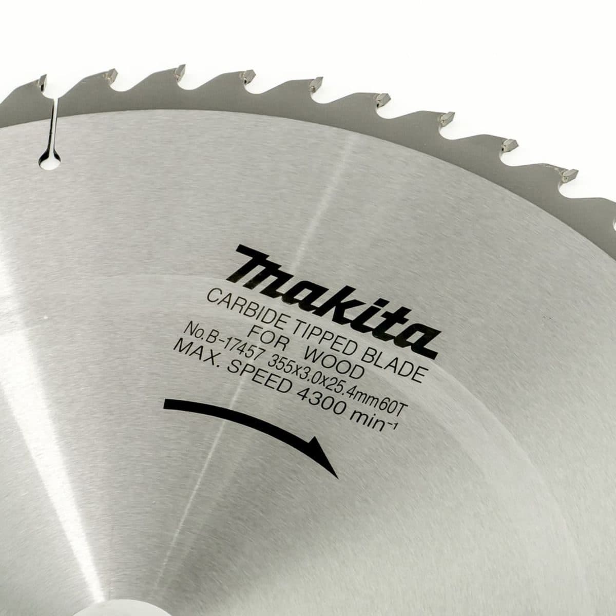 MAKITA ใบเลื่อยวงเดือนคาร์ไบด์สำหรับตัดไม้ 14 นิ้ว 60 ฟัน รุ่น B-17457 เส้นผ่านศูนย์กลาง 355 มม. หนา 3.0 มม. (มากีต้า)