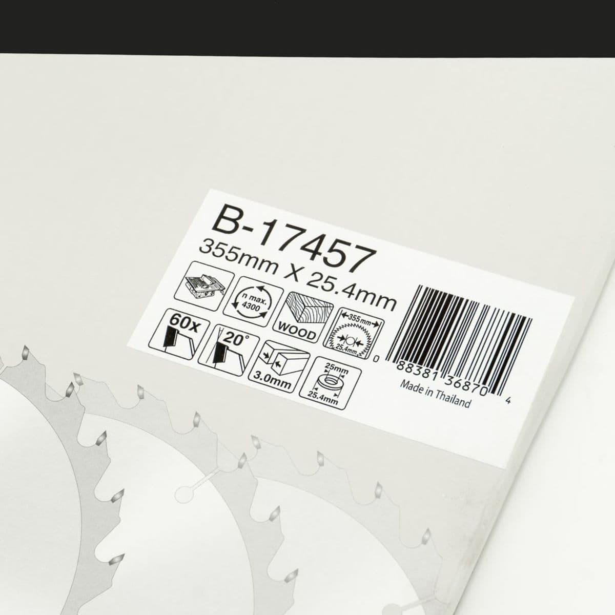 MAKITA ใบเลื่อยวงเดือนคาร์ไบด์สำหรับตัดไม้ 14 นิ้ว 60 ฟัน รุ่น B-17457 เส้นผ่านศูนย์กลาง 355 มม. หนา 3.0 มม. (มากีต้า)
