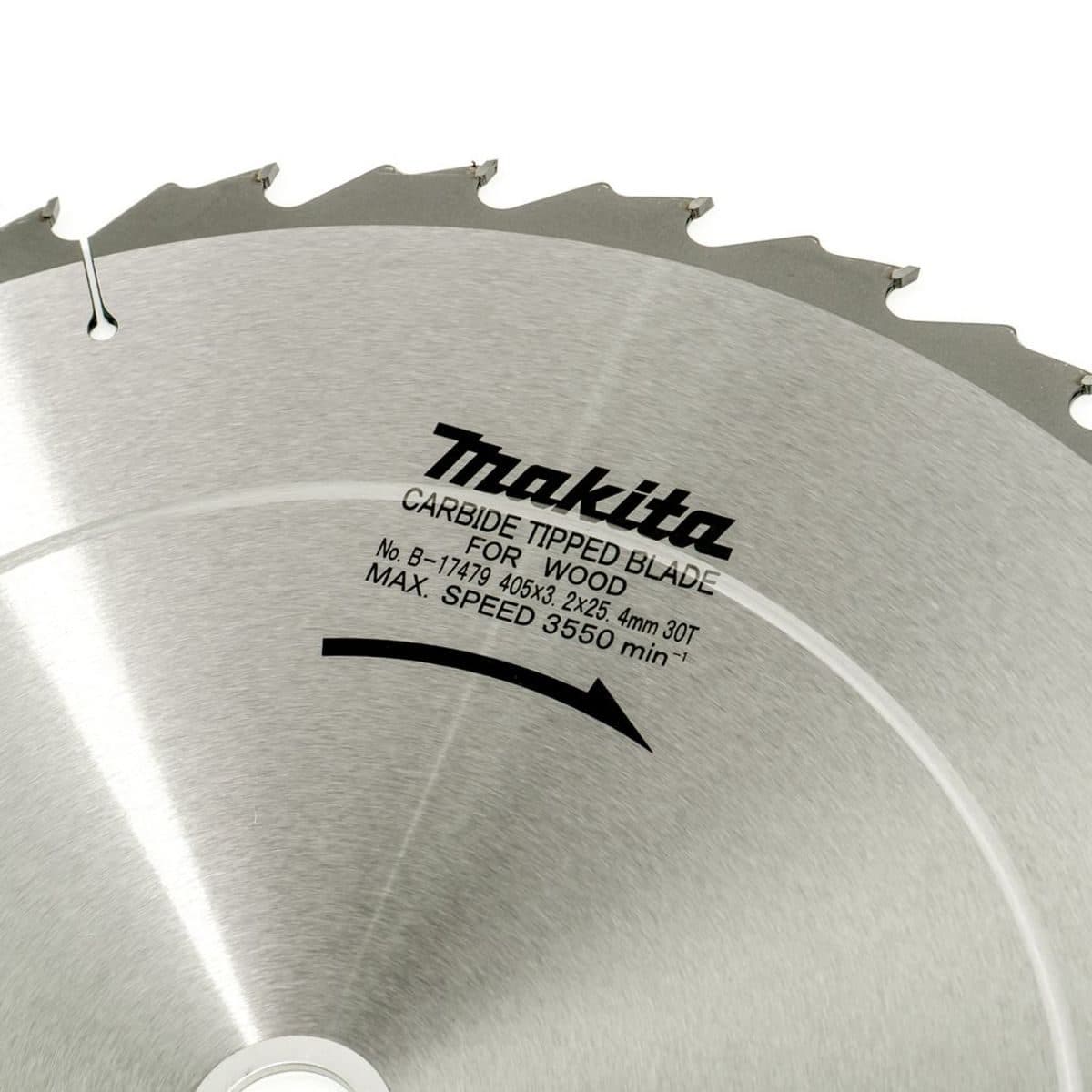 MAKITA ใบเลื่อยวงเดือนคาร์ไบด์สำหรับตัดไม้ 16 นิ้ว 30 ฟัน รุ่น B-17479 เส้นผ่านศูนย์กลาง 405 มม. หนา 3.2 มม. (มากีต้า)