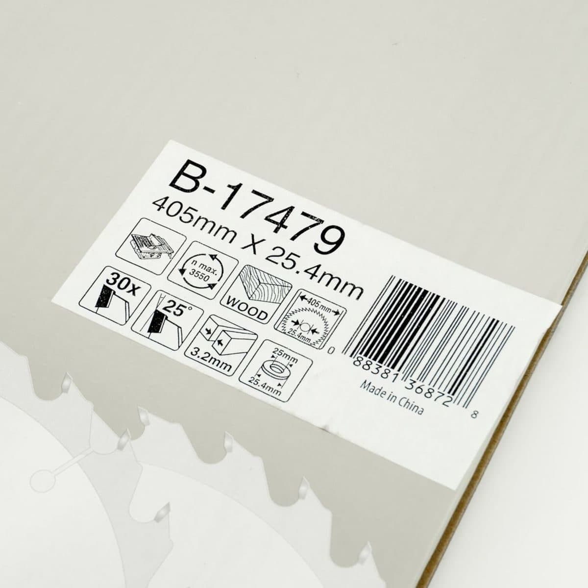 MAKITA ใบเลื่อยวงเดือนคาร์ไบด์สำหรับตัดไม้ 16 นิ้ว 30 ฟัน รุ่น B-17479 เส้นผ่านศูนย์กลาง 405 มม. หนา 3.2 มม. (มากีต้า)