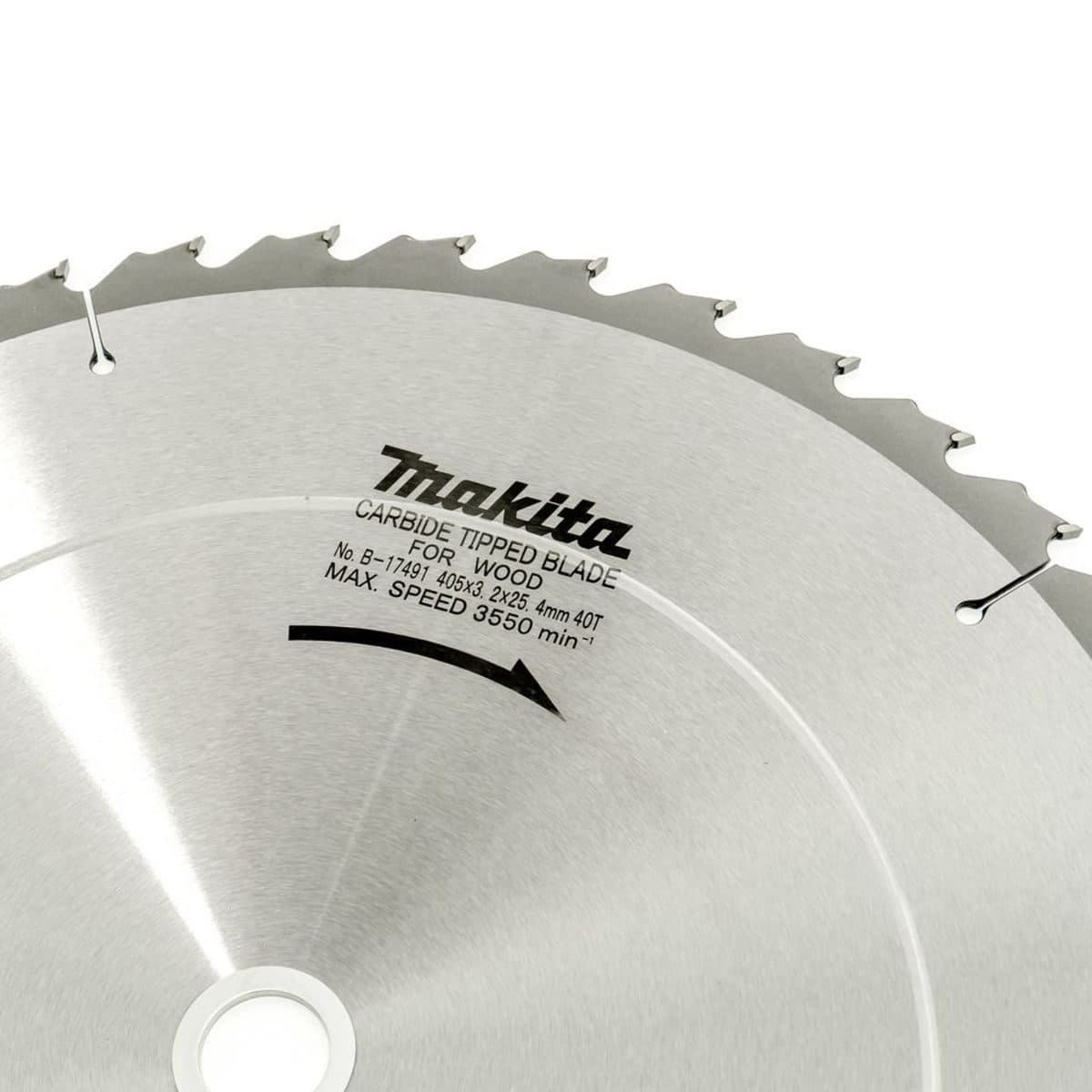 MAKITA ใบเลื่อยวงเดือนคาร์ไบด์สำหรับตัดไม้ 16 นิ้ว 40 ฟัน รุ่น B-17491 เส้นผ่านศูนย์กลาง 405 มม. หนา 3.2 มม. (มากีต้า)