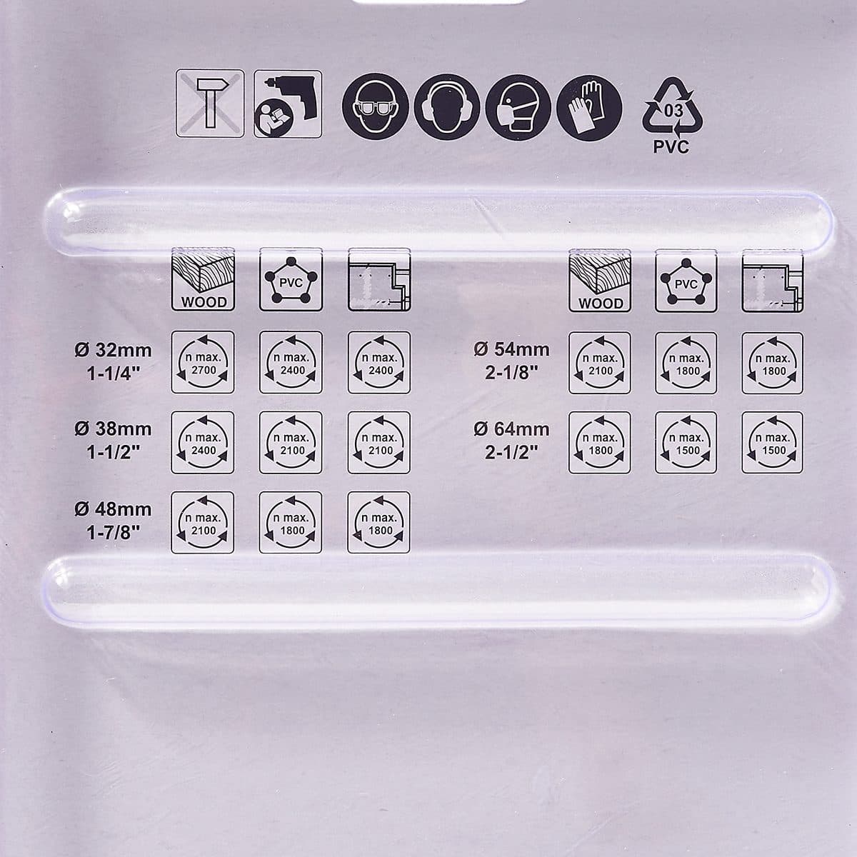 ชุด Hole Saw รุ่น D-70203 จำนวน 6 ชิ้น ขนาด 32,38,48,54,64 มม. พร้อมแกน