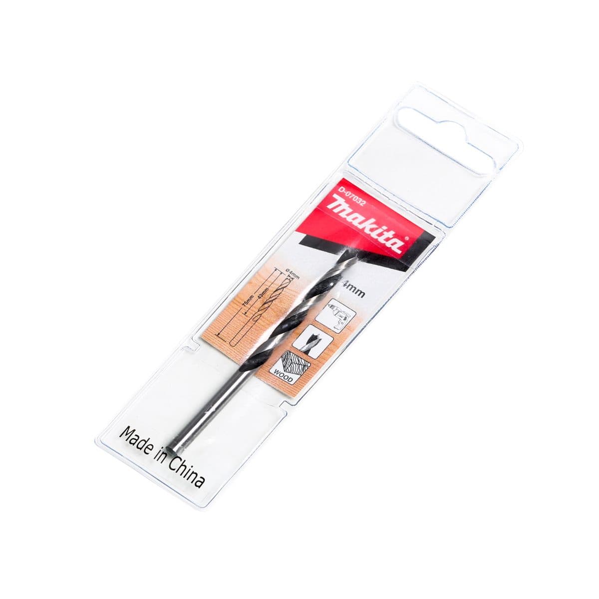 ดอกเจาะไม้ก้านกลม 4 X 75 มม. D-07032