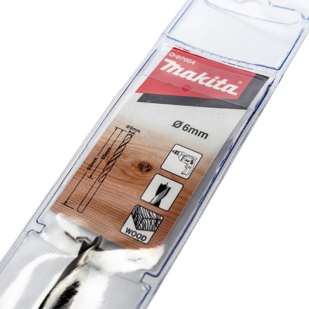 ดอกเจาะไม้ก้านกลม 6 X 93 มม. D-07054