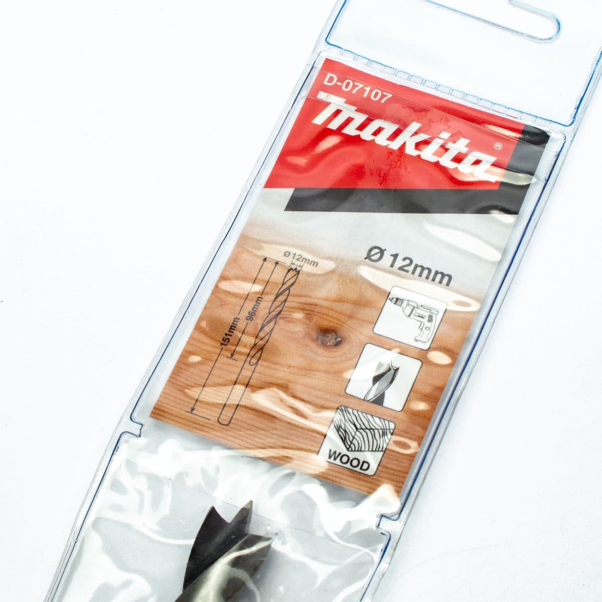ดอกเจาะไม้ก้านกลม 12 X 151 มม. D-07107