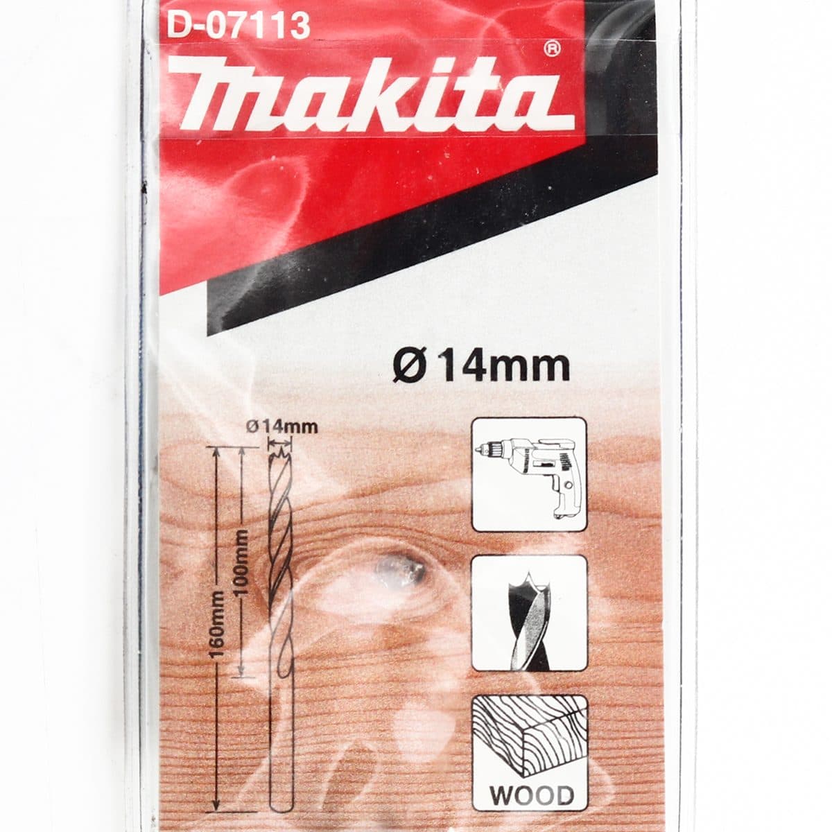 ดอกเจาะไม้ก้านกลม 14 X 160 มม. D-07113