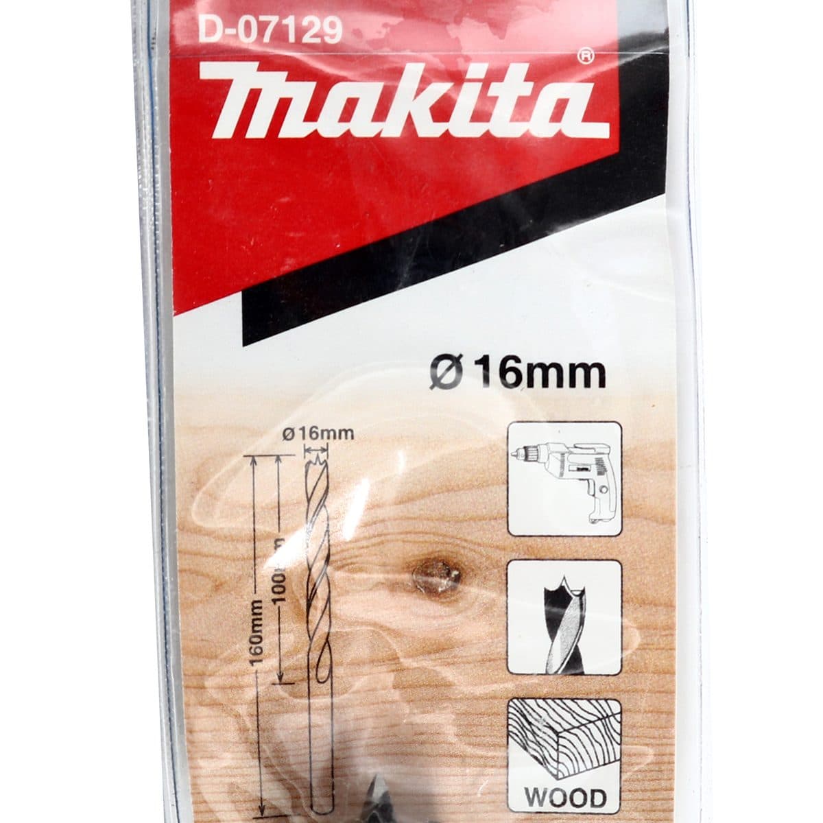ดอกเจาะไม้ก้านกลม 16 X 160 มม. D-07129