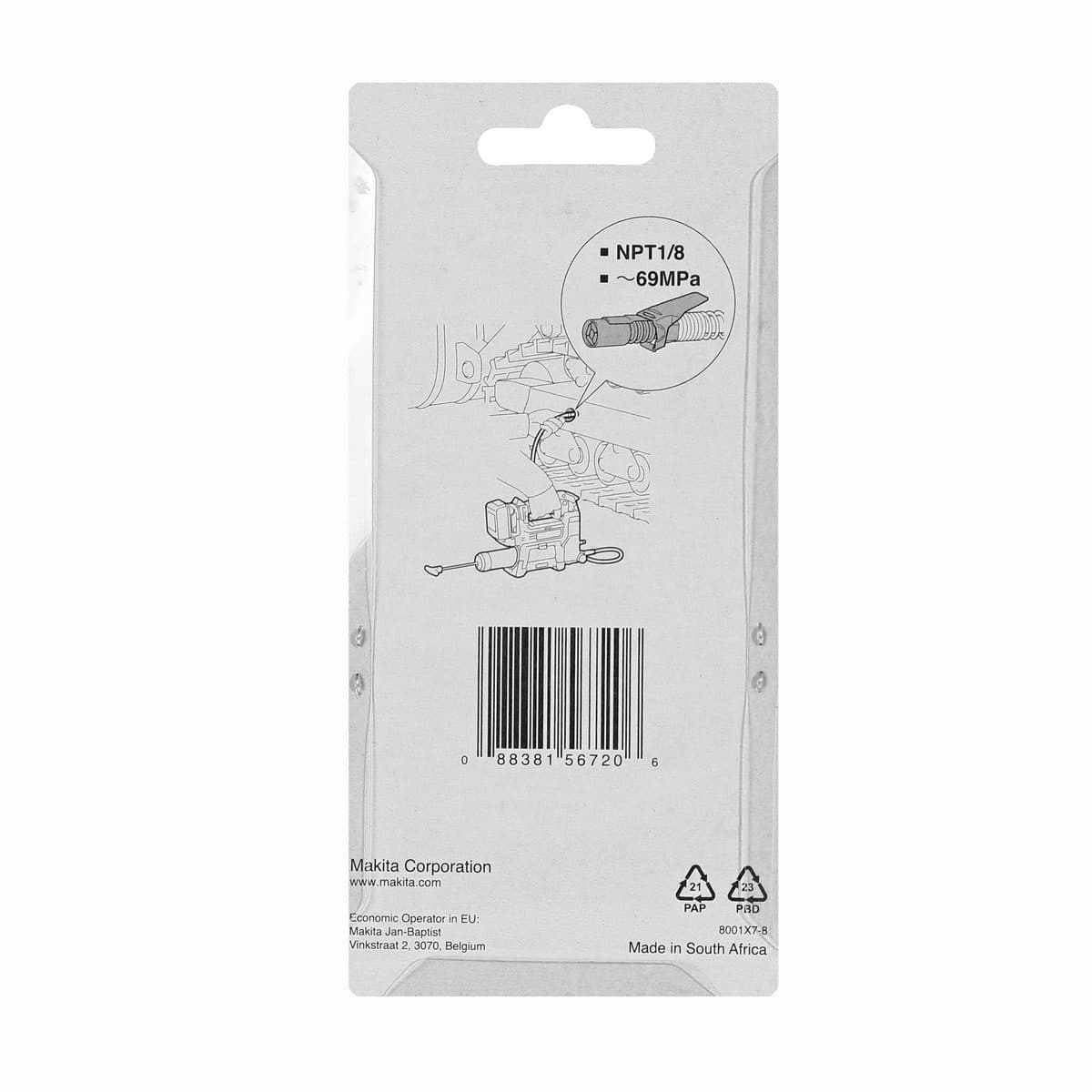 MAKITA หัวอัดจารบี แบบเขี้ยวล็อก ใช้กับเครื่องอัดจารบีไร้สาย มากีต้า รุ่น DGP180