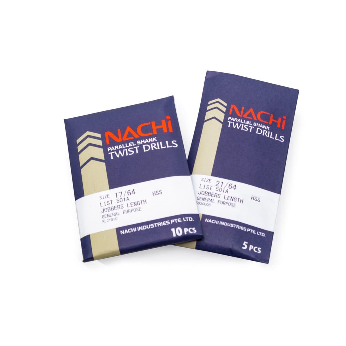 NACHI (นาชิ) L501A_7/64" ดอกสว่าน HSS (ไฮสปีด) เจาะเหล็ก สีเงิน ก้านตรง สำหรับเจาะงานอะลูมิเนียม