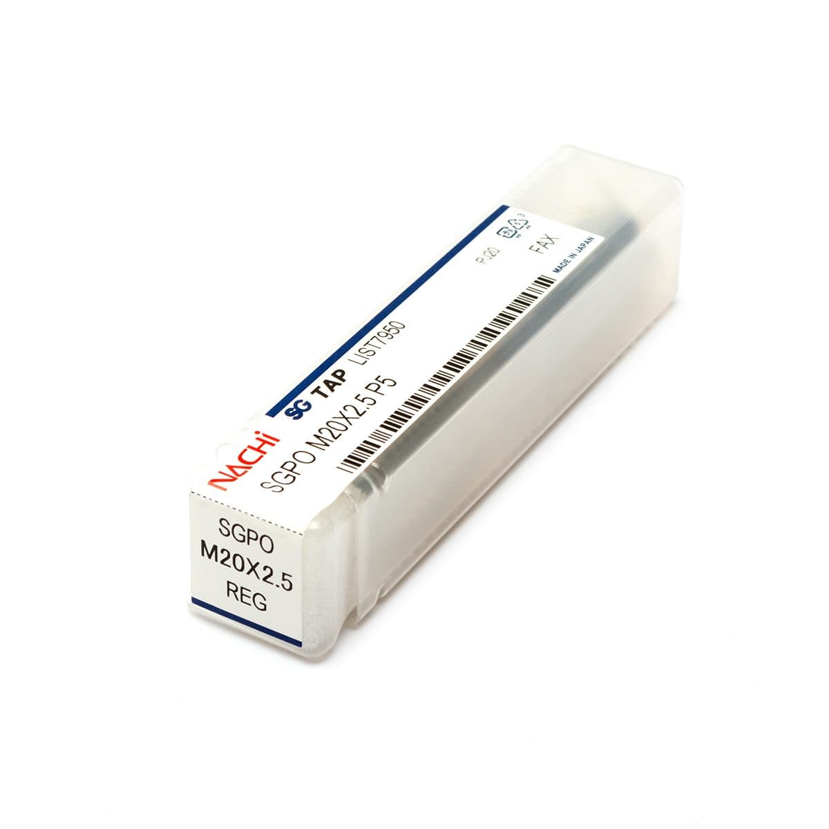NACHI (นาชิ) L7950_M20.0X2.5 ดอกต๊าปร่องตรง High Alloy HSS (FMX) เคลือบ SG