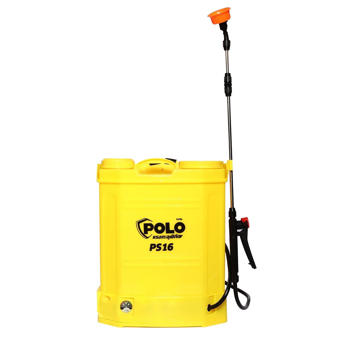 POLO เครื่องพ่นยาแบตเตอรี่สะพายหลัง 12V ขนาด 16 ลิตร รุ่น PS16 สายพ่นยายาว 1.2 ม. ชาร์จแบต 6 ชม. ใช้งานต่อเนื่อง 3 - 4 ชม. ชาร์จตรงกับไฟบ้าน