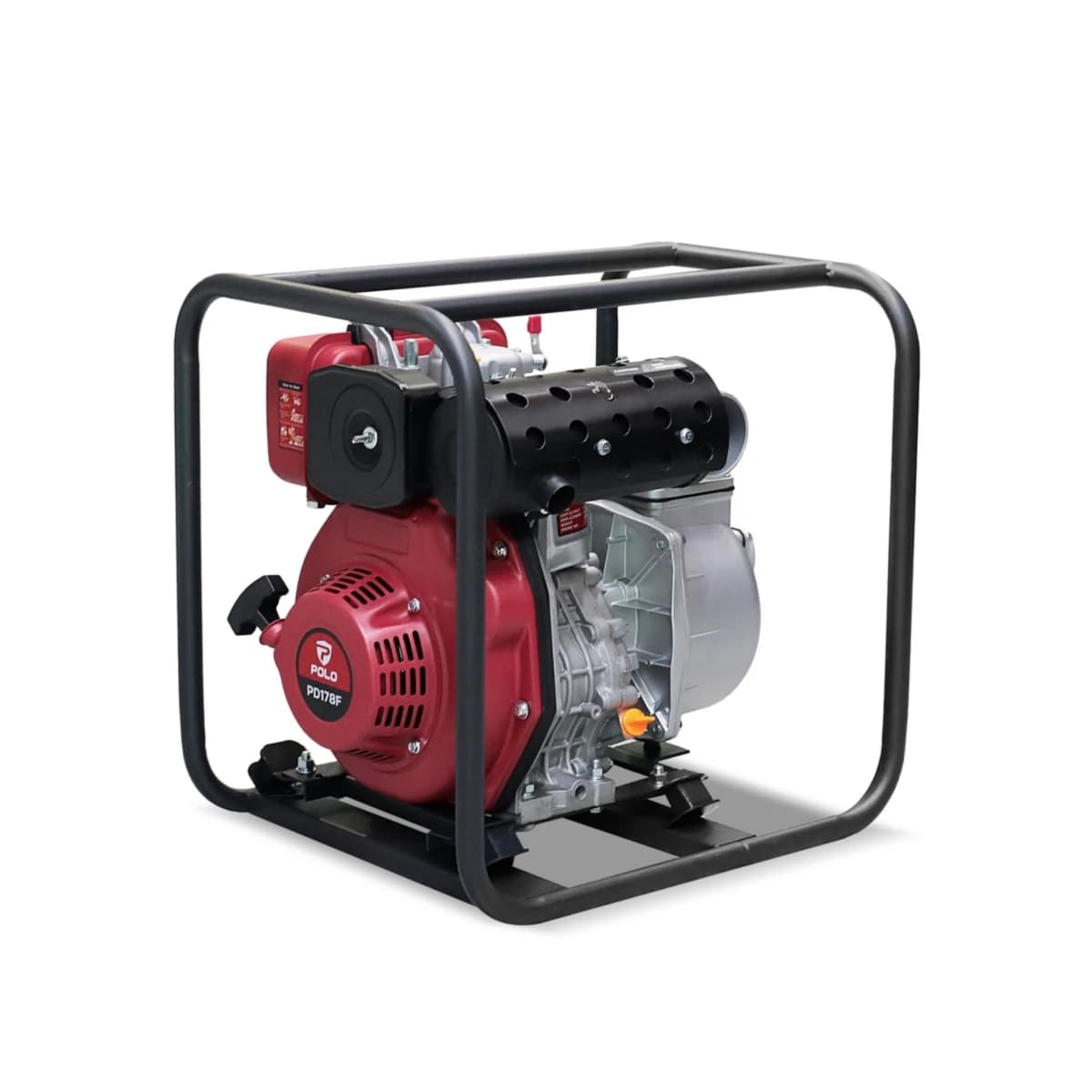 POLO ปั๊มน้ำเครื่องยนต์ดีเซล กำลังเครื่องยนต์ 5.4 แรงม้า ส่งสูง 17 ม. ดูดลึก 7 ม. รุ่น DP80W ขนาดท่อดูด X ท่อส่ง 3 นิ้ว ถังน้ำมัน 3.5 ลิตร ร