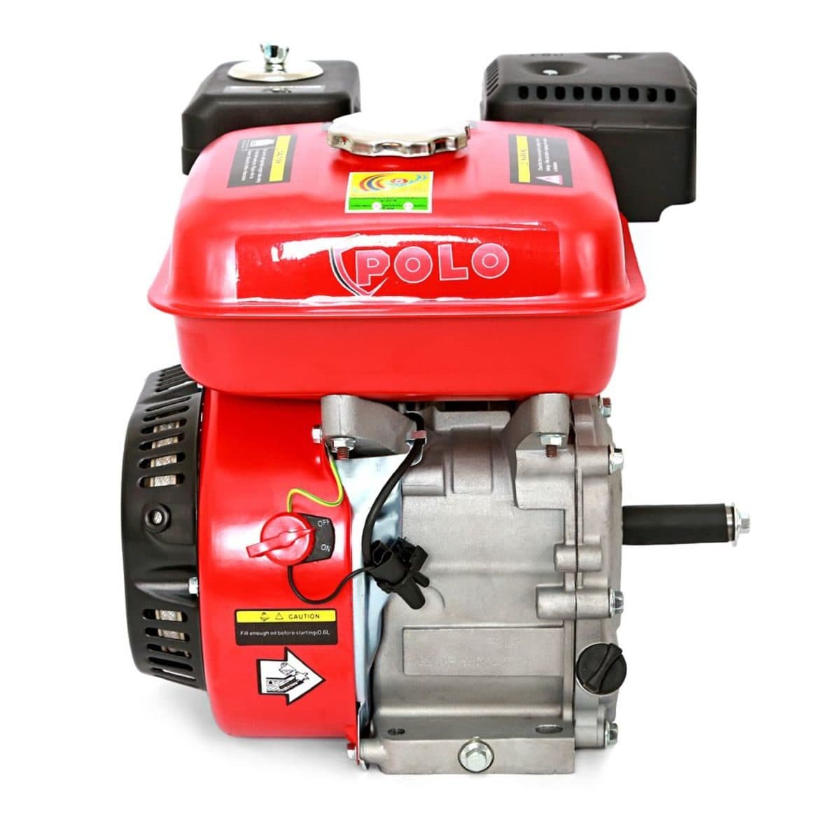 POLO เครื่องยนต์ เบนซิน 4 จังหวะ กำลังเครื่องยนต์ 7.0 แรงม้า รุ่น G210F ความจุกระบอกสูบ 208 ซีซี ถังน้ำมัน 3.6 ลิตร สตาร์ทมือ (โปโล)